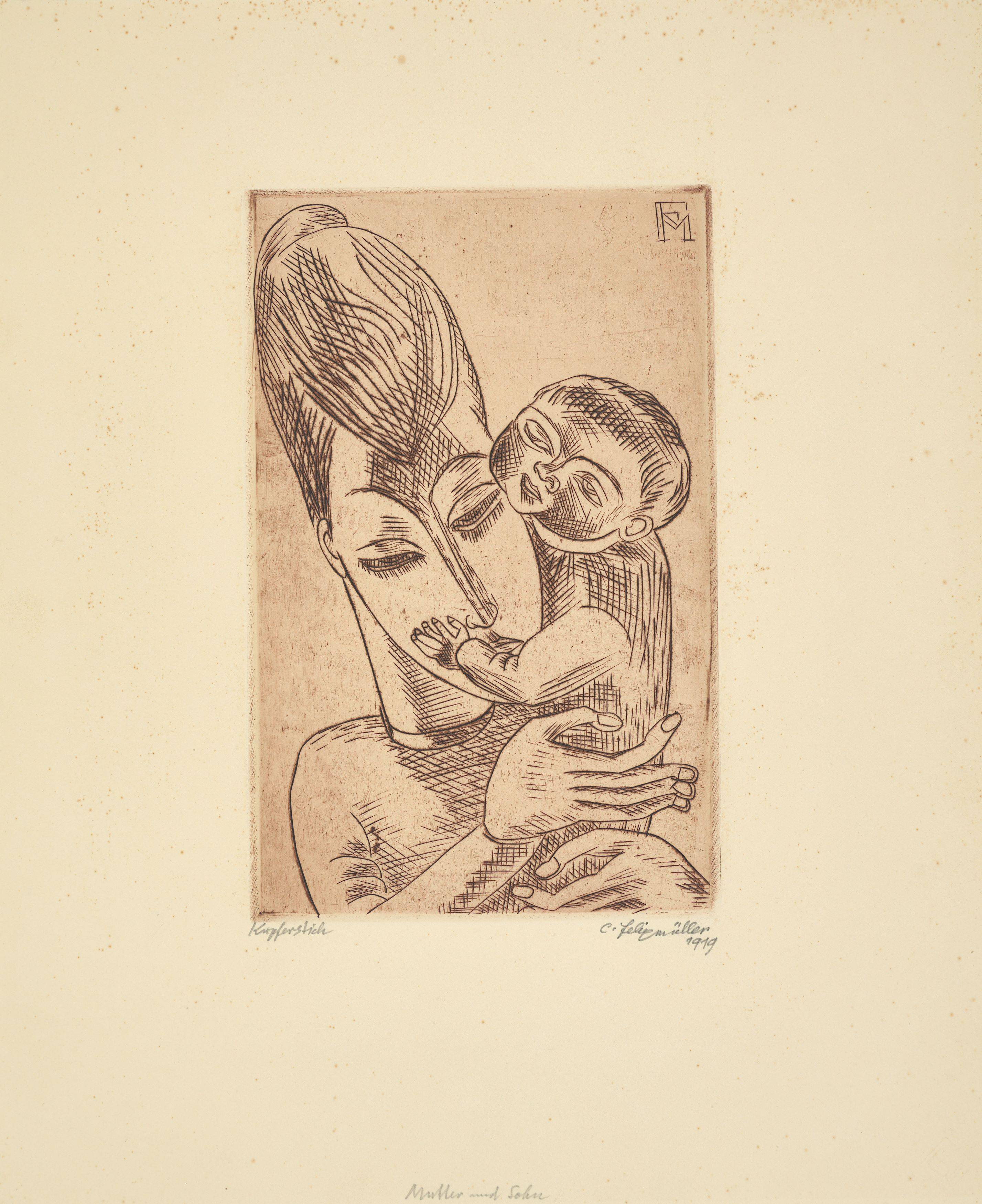 This picture shows the following artwork: Conrad Felixmüller. ”Der Sohn (Meine Frau und mein Sohn)”. 1919/after 1945.
