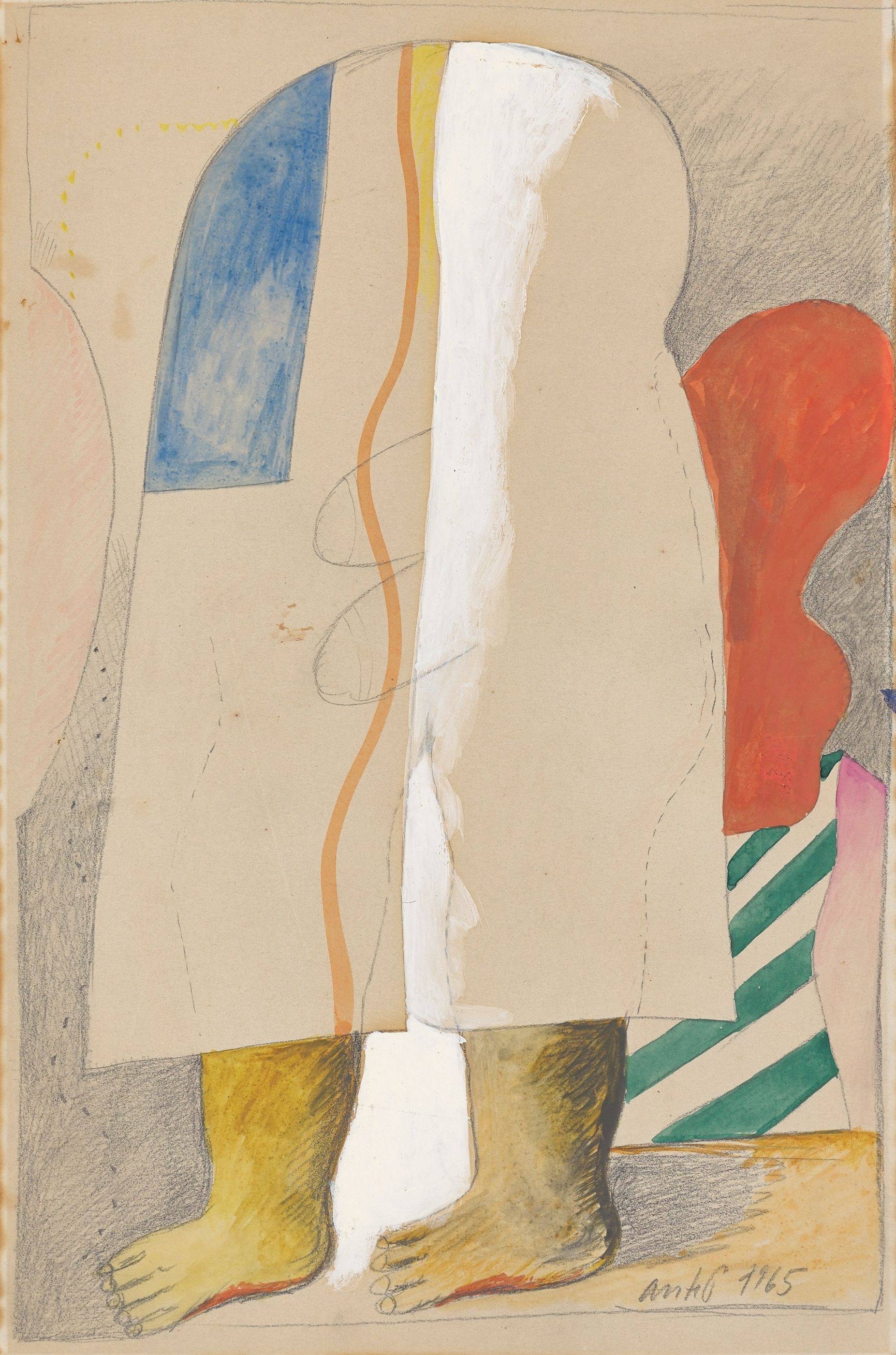 This picture shows the following artwork: Horst Antes. ”Dame”. 1965.