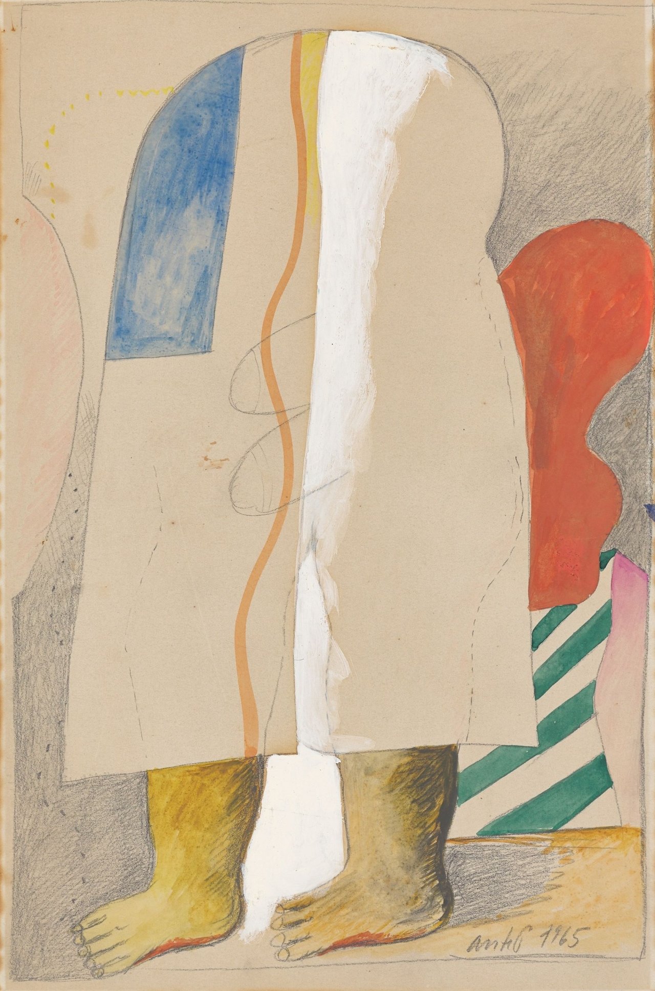 This picture shows the following artwork: Horst Antes. ”Dame”. 1965.