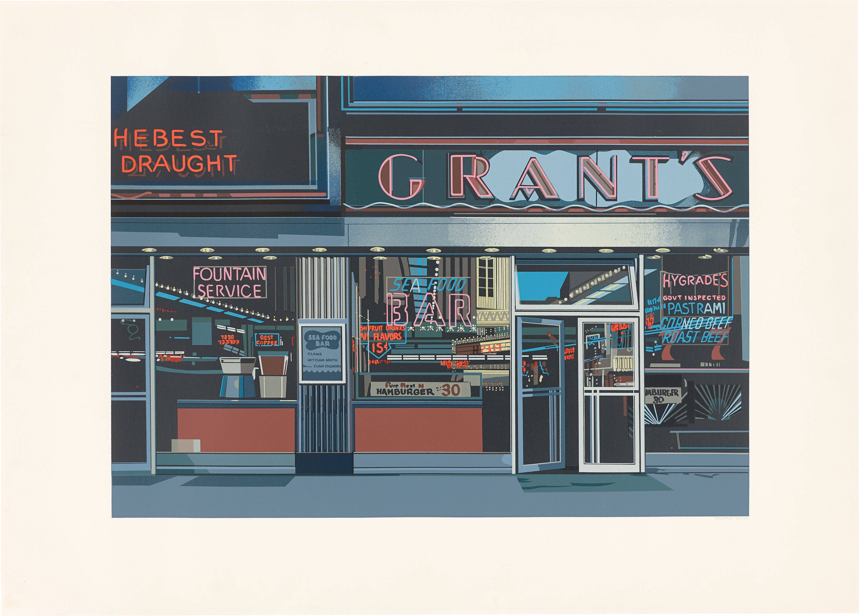 Auf diesem Bild ist das folgende Kunstwerk zu sehen: Richard Estes. „Grant's“. 1972.
