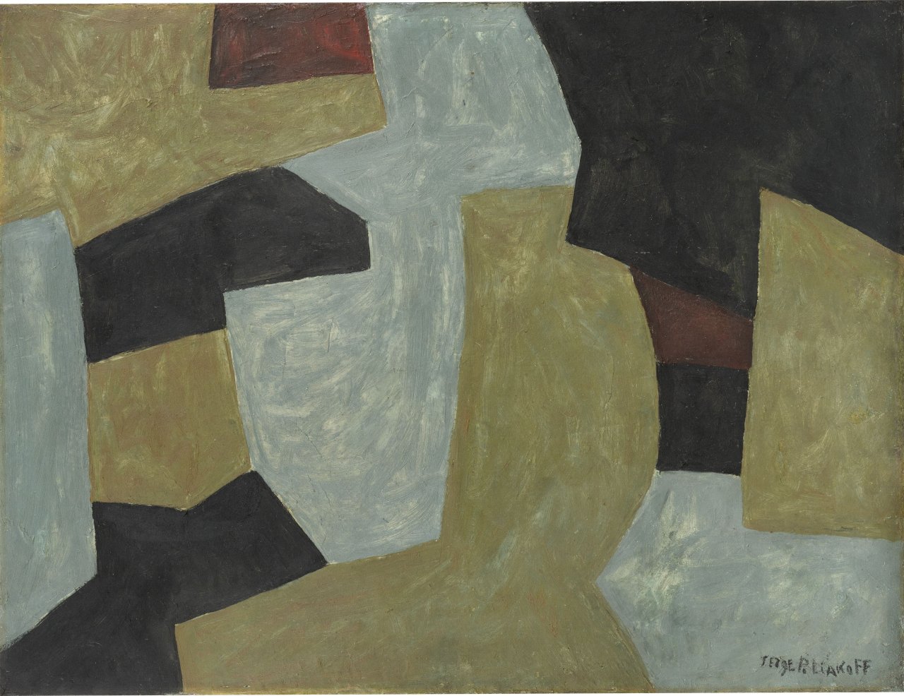 Auf diesem Bild ist das folgende Kunstwerk zu sehen: Serge Poliakoff. „Composition abstraite“. 1962.