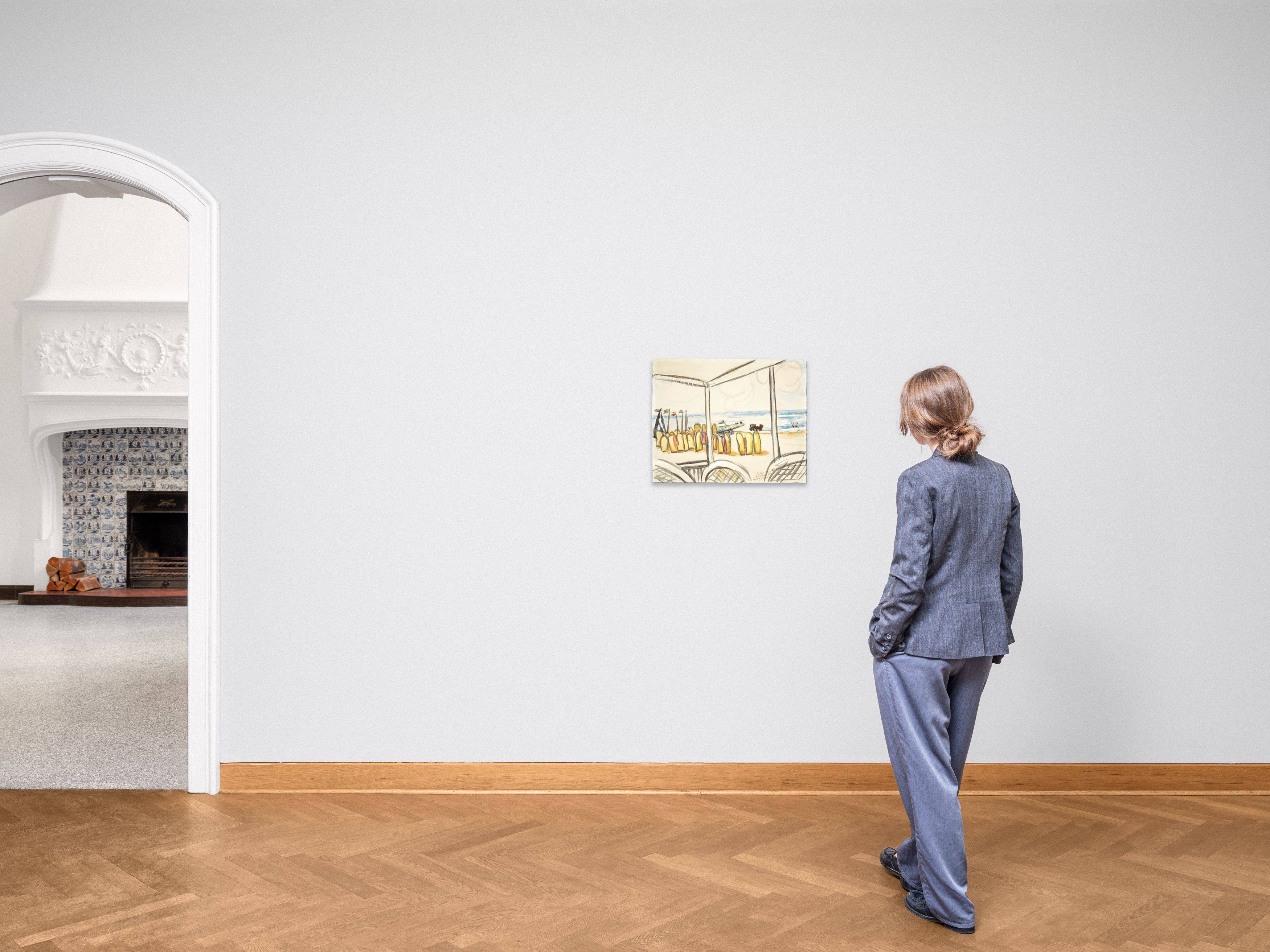 Auf diesem Bild ist das folgende Kunstwerk zu sehen: Max Beckmann. „Strandansicht von der Terrasse aus gesehen“. 1935.