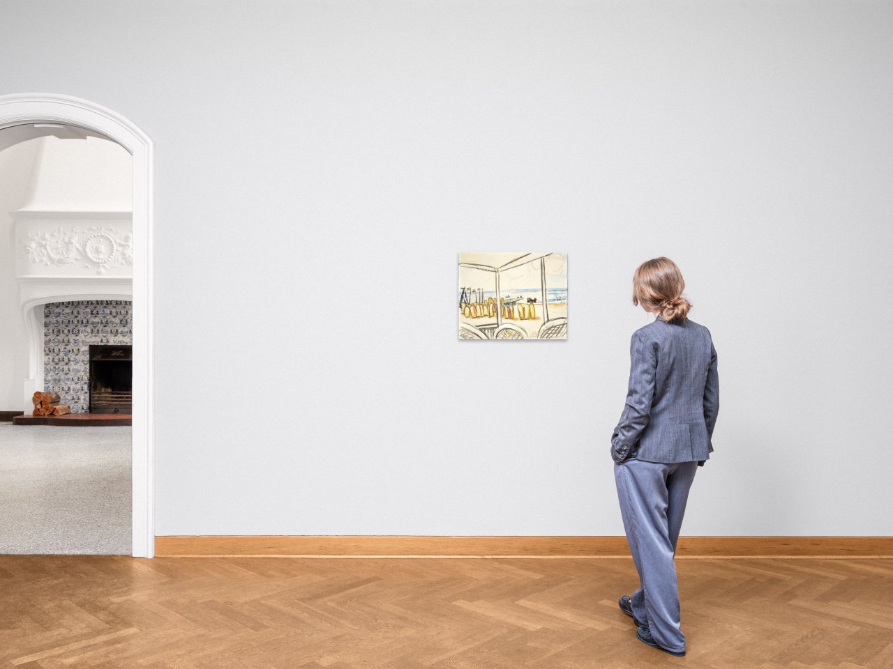 Auf diesem Bild ist das folgende Kunstwerk zu sehen: Max Beckmann. „Strandansicht von der Terrasse aus gesehen“. 1935.