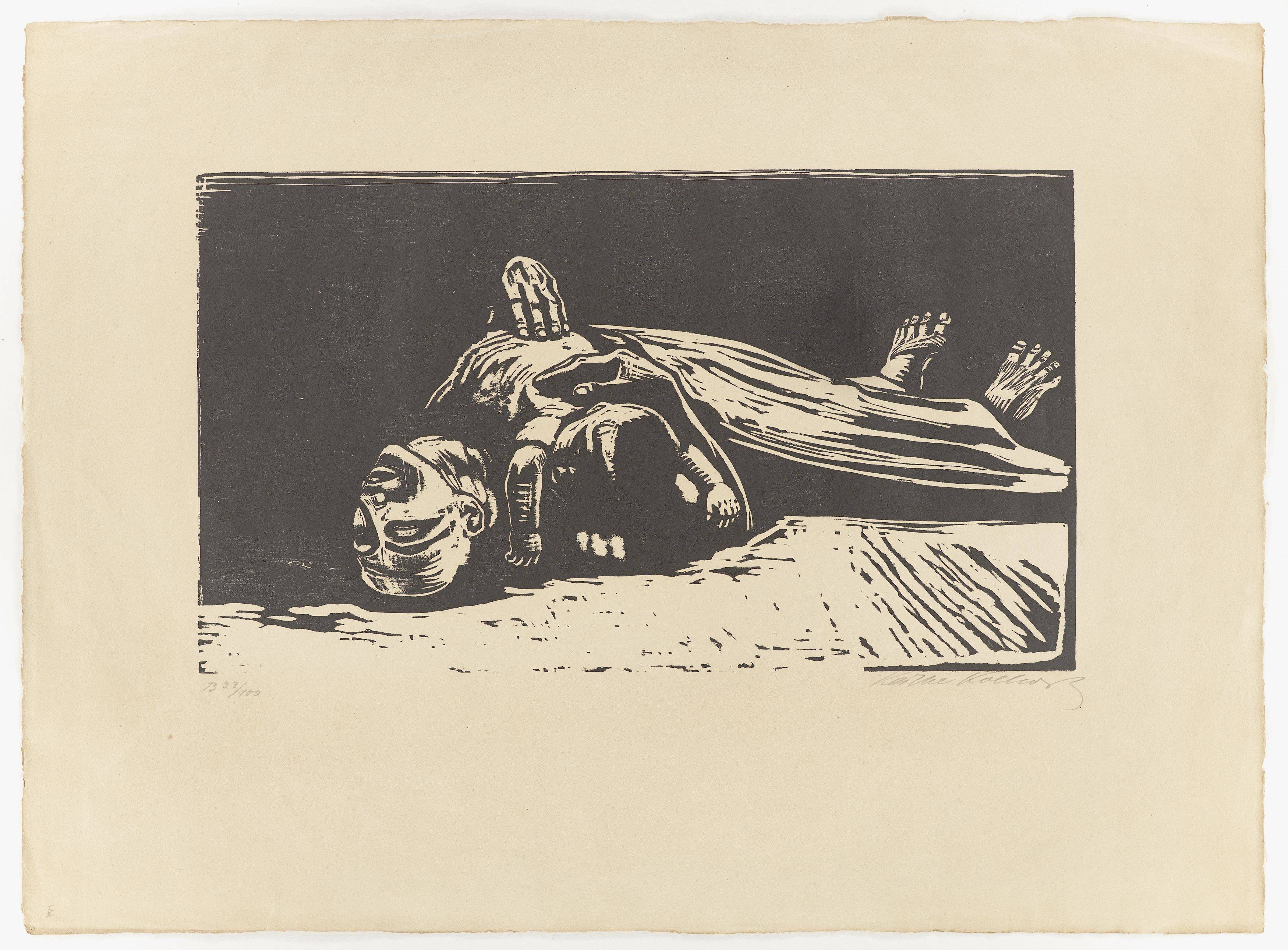 Auf diesem Bild ist das folgende Kunstwerk zu sehen: Käthe Kollwitz. „Die Witwe II“. 1922/23.