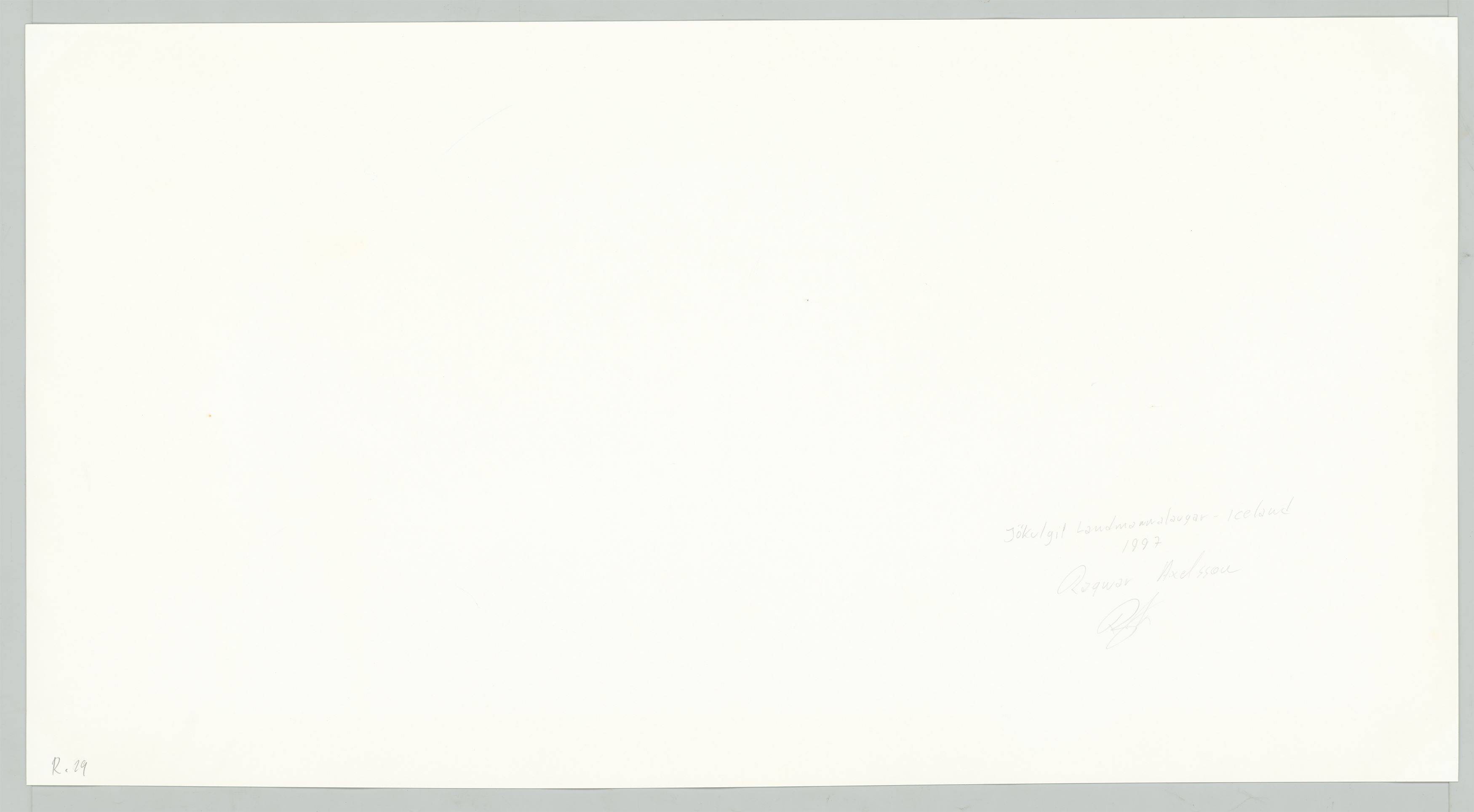 This picture shows the following artwork: Ragnar Axelsson. ”Jökulgil Landmannalaugar – Iceland”. 1997.
