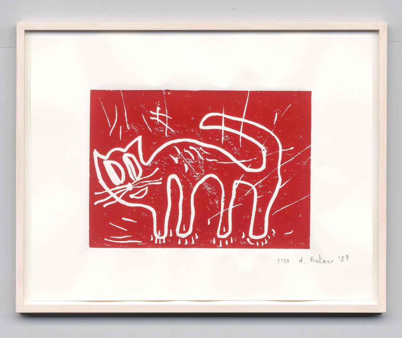 This picture shows the following artwork: André Butzer. Untitled (cats). 2009.
