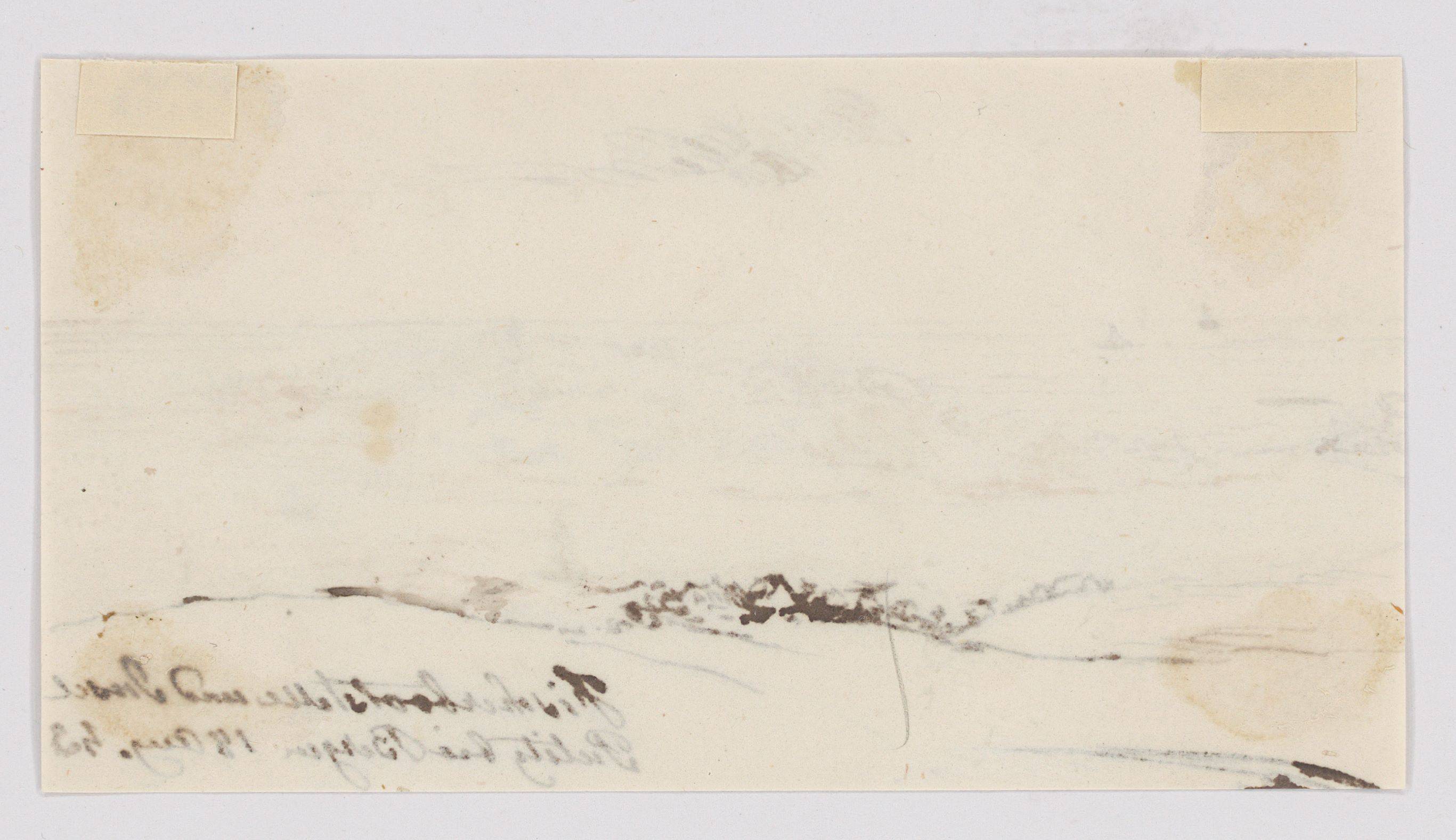 This picture shows the following artwork: Johan Christian Clausen Dahl. Two study drawings: Fishing boat mooring near Bergen / Fishing hut in Binz. 1843.