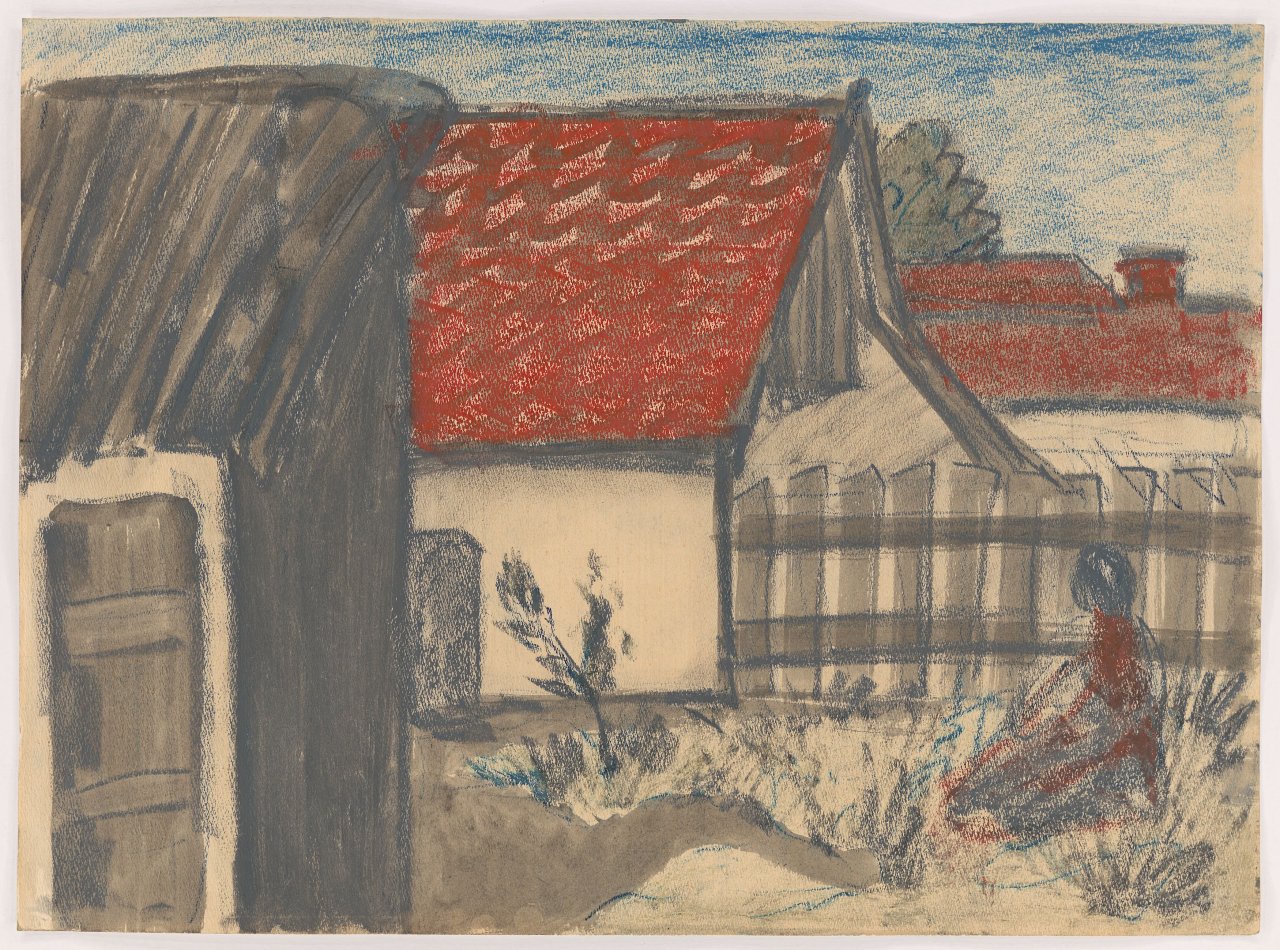 This picture shows the following artwork: Otto Mueller. ”Alte Häuser”. Circa 1927.