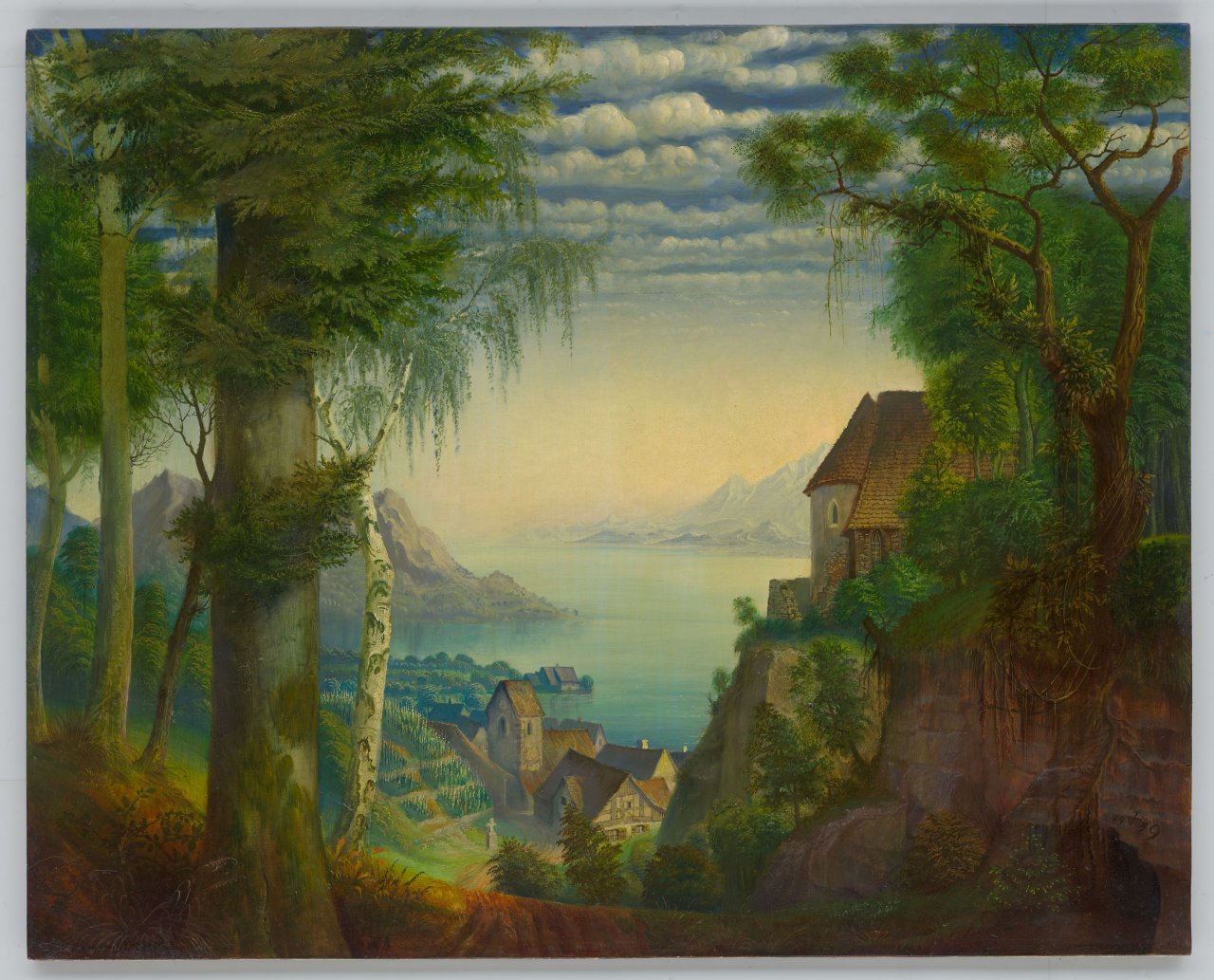 This picture shows the following artwork: Otto Dix. ”Sonnenaufgang am Bodensee” (”Sommermorgen am See”). 1939.