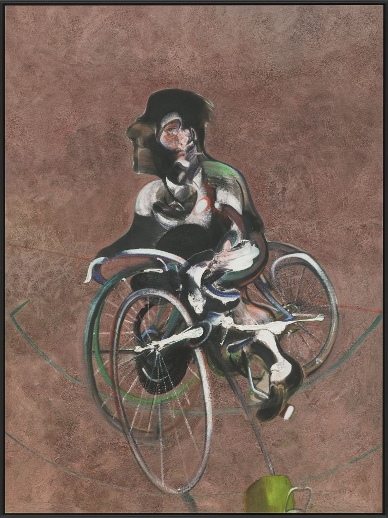 Auf diesem Bild ist das folgende Kunstwerk zu sehen: Francis Bacon. „Portrait of George Dyer Riding a Bicycle 1966“ (Small). 1966/2015.