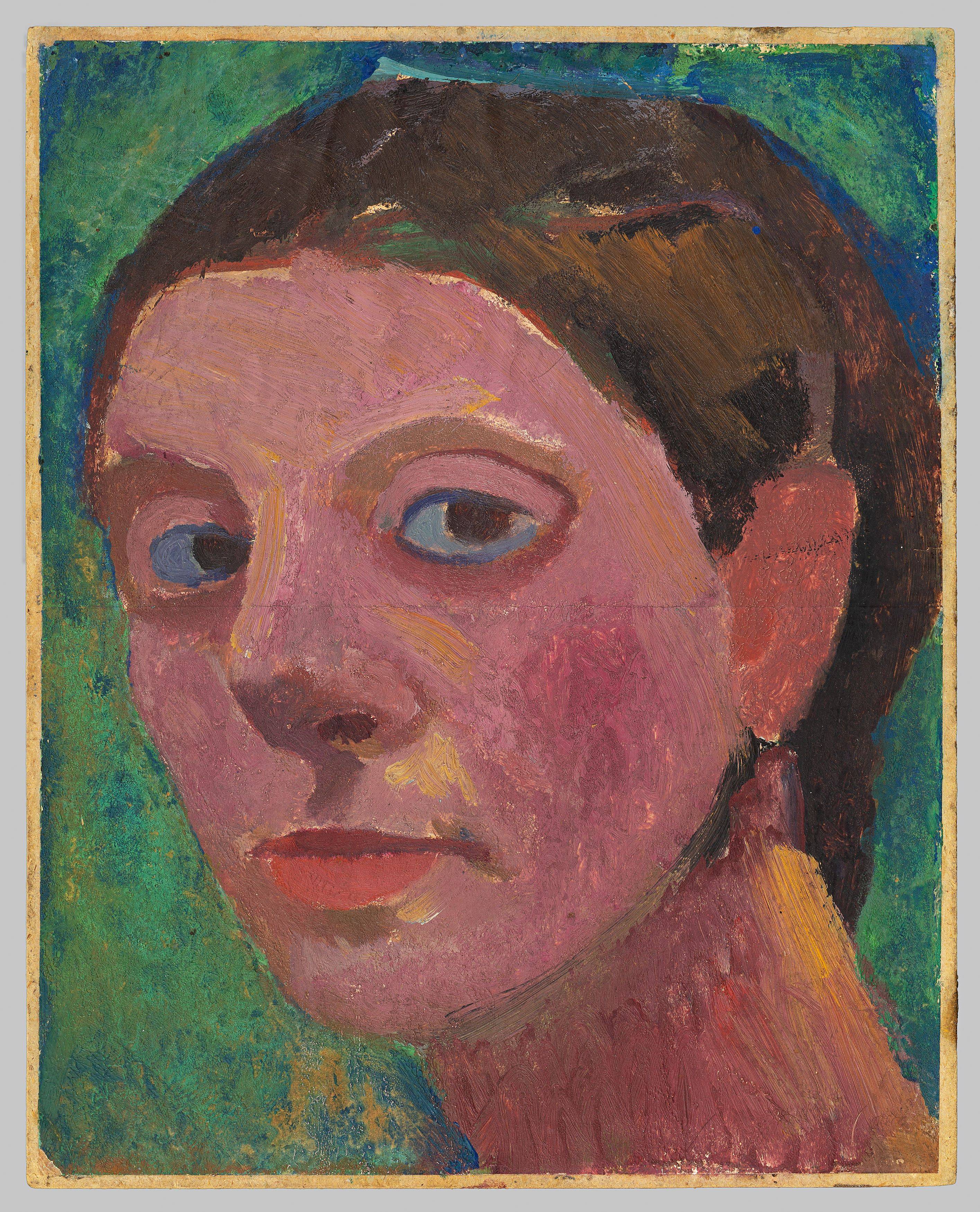 Auf diesem Bild ist das folgende Kunstwerk zu sehen: Paula Modersohn-Becker. „Selbstbildnis nach halblinks“. 1906.