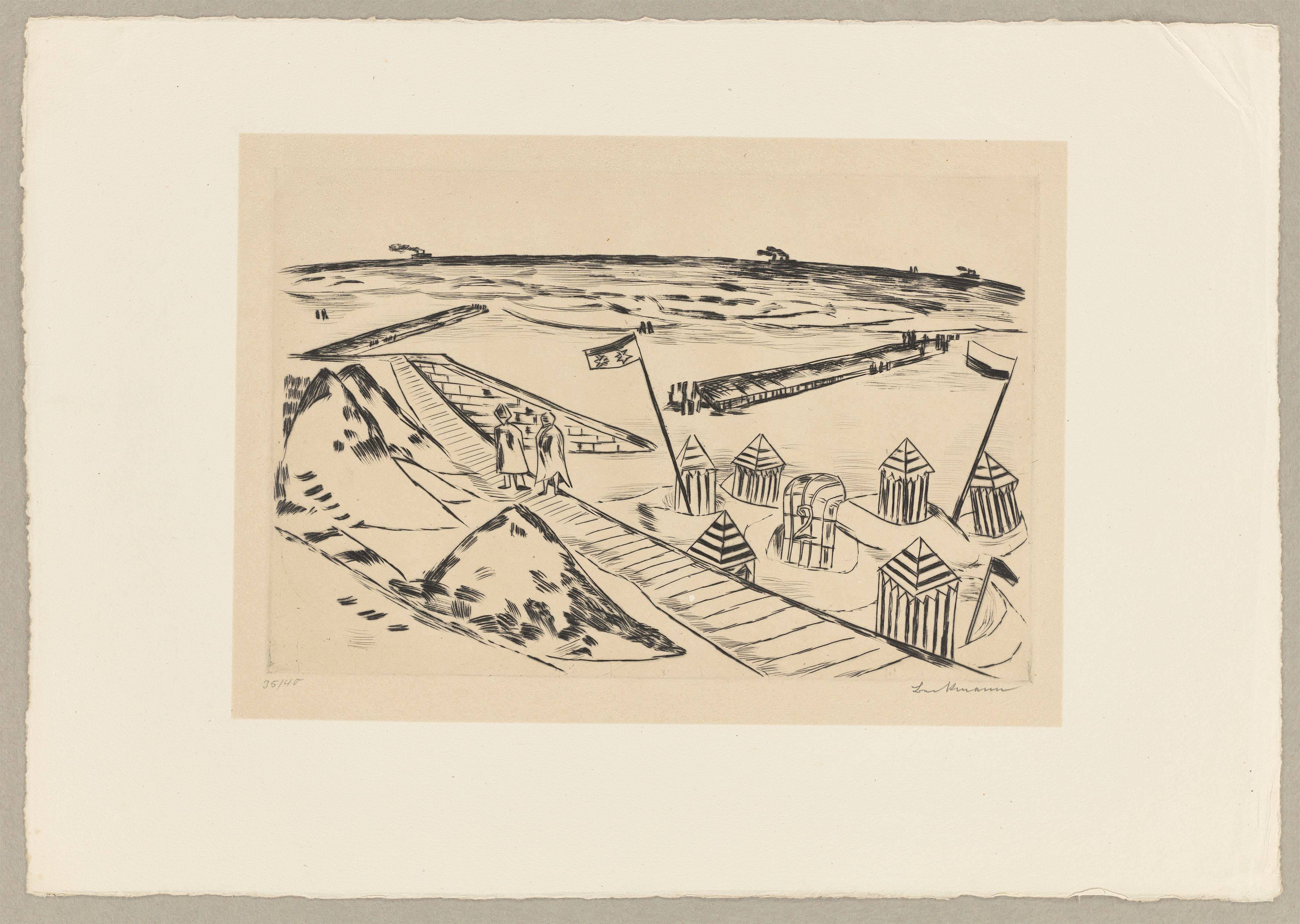 Auf diesem Bild ist das folgende Kunstwerk zu sehen: Max Beckmann. „Strand“. 1922.