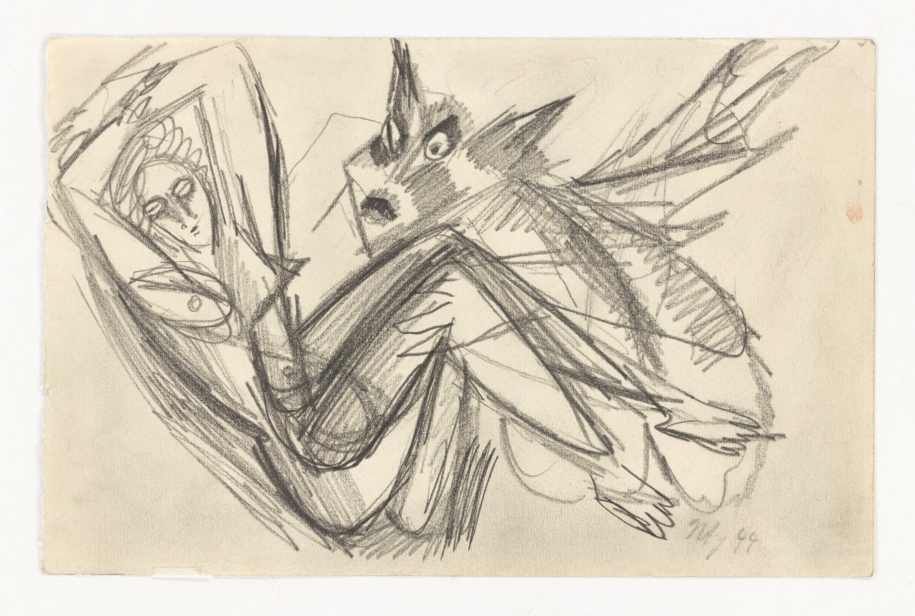 Auf diesem Bild ist das folgende Kunstwerk zu sehen: Ernst Wilhelm Nay. „La Belle et la Bête“. 1944.