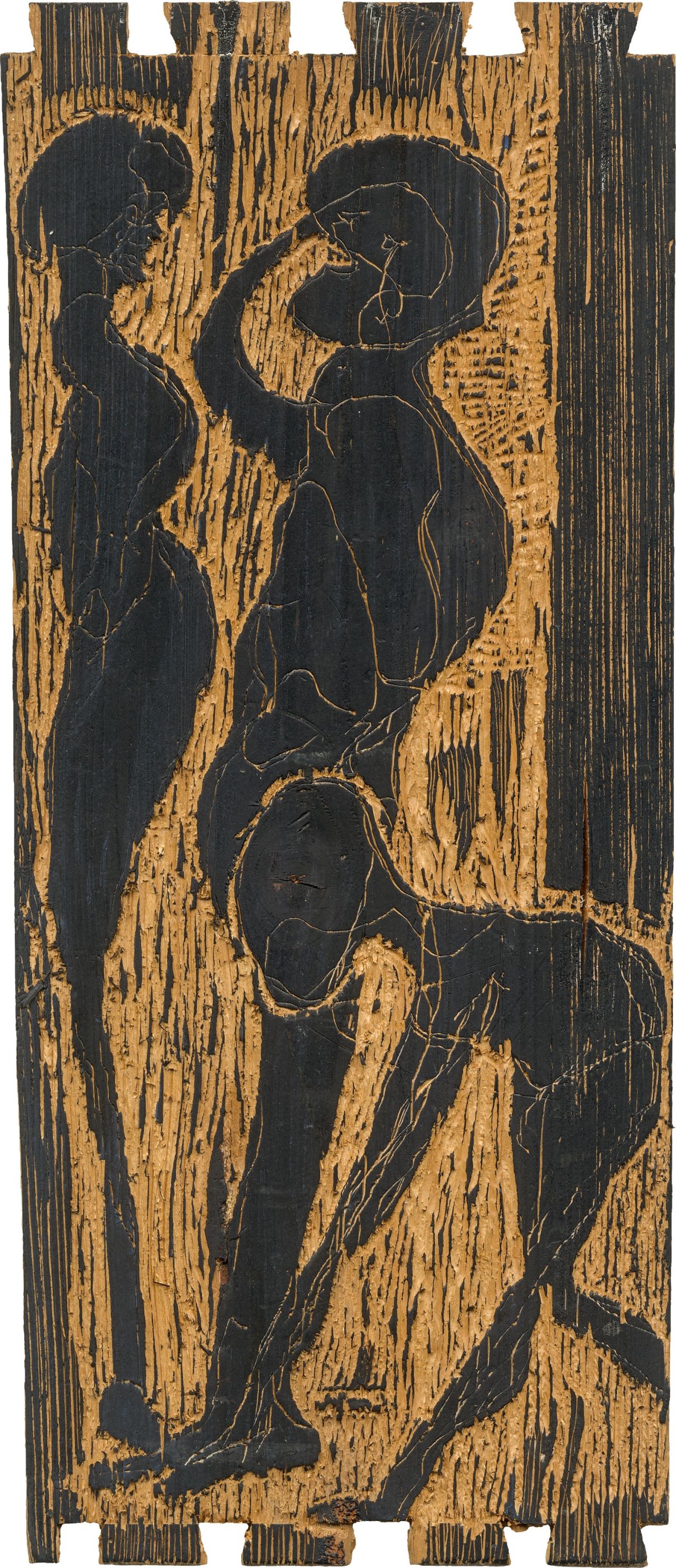 Auf diesem Bild ist das folgende Kunstwerk zu sehen: Gerhard Altenbourg. Zu: „Dreiergruppe, zwei daraus nachthungrig“. 1970.