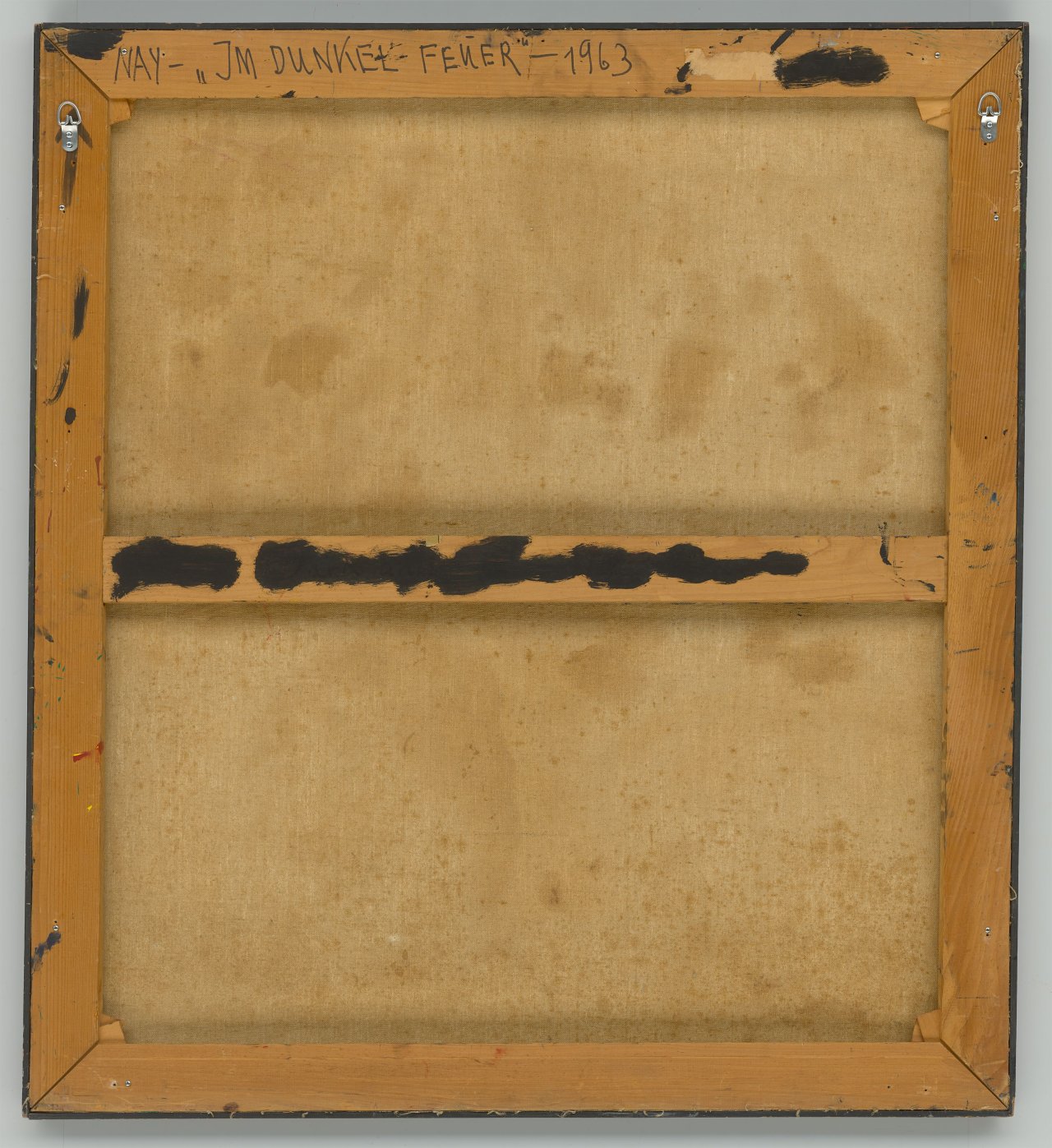 Auf diesem Bild ist das folgende Kunstwerk zu sehen: Ernst Wilhelm Nay. „Im Dunkel – Feuer“. 1963.