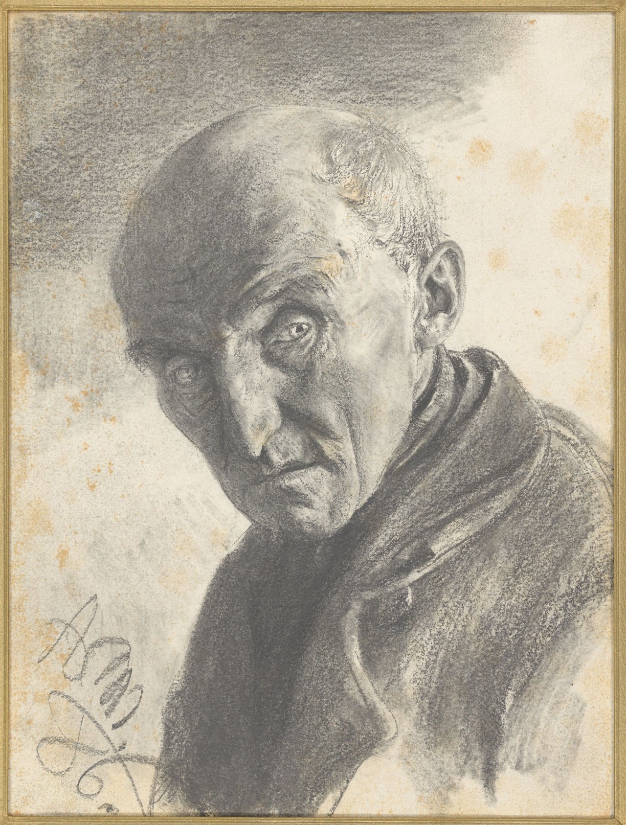 This picture shows the following artwork: Adolph Menzel. Head of an Old Man. 1886.