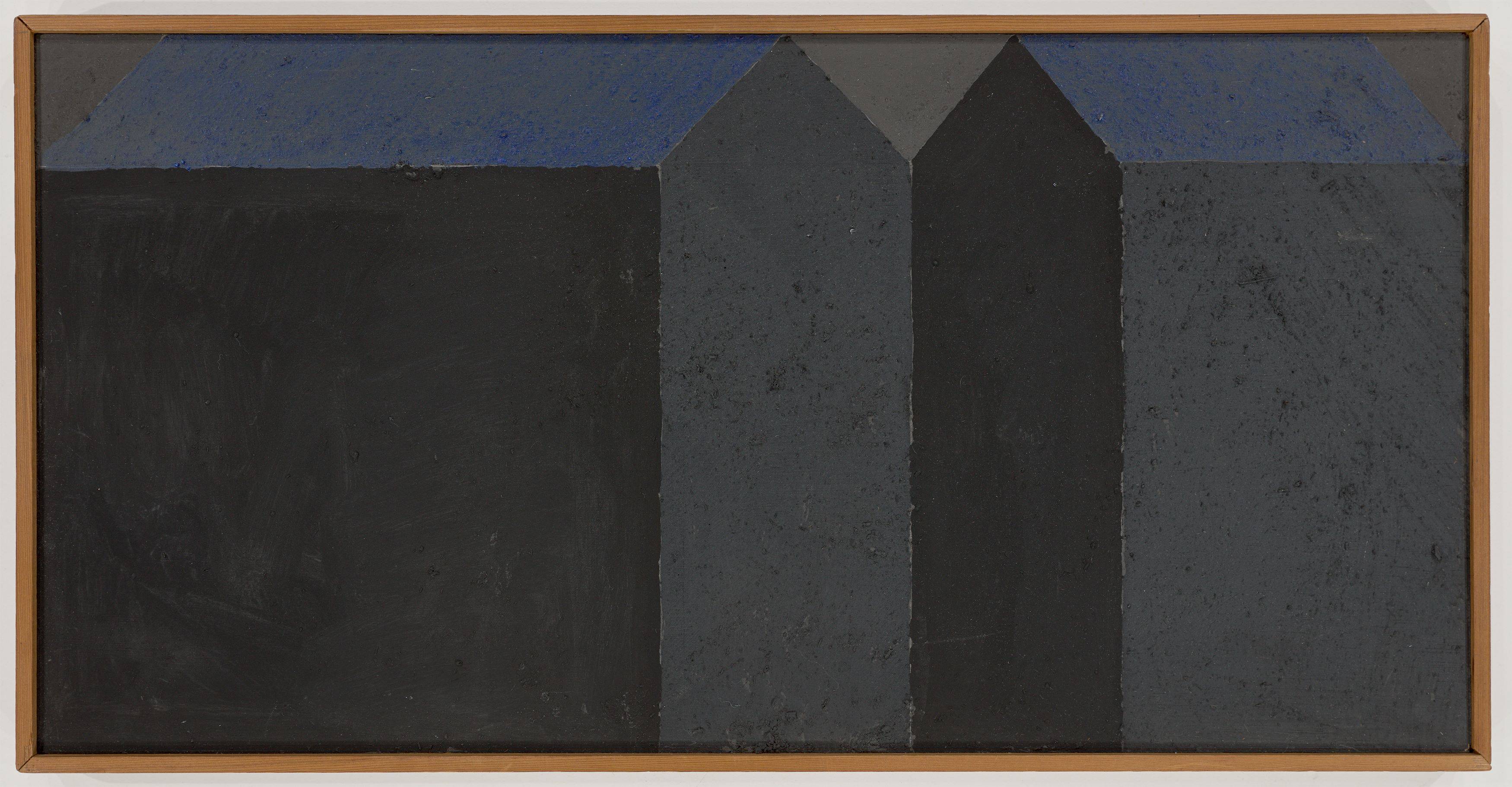 This picture shows the following artwork: Horst Antes. ”Häuserpaar 2”. 1989.