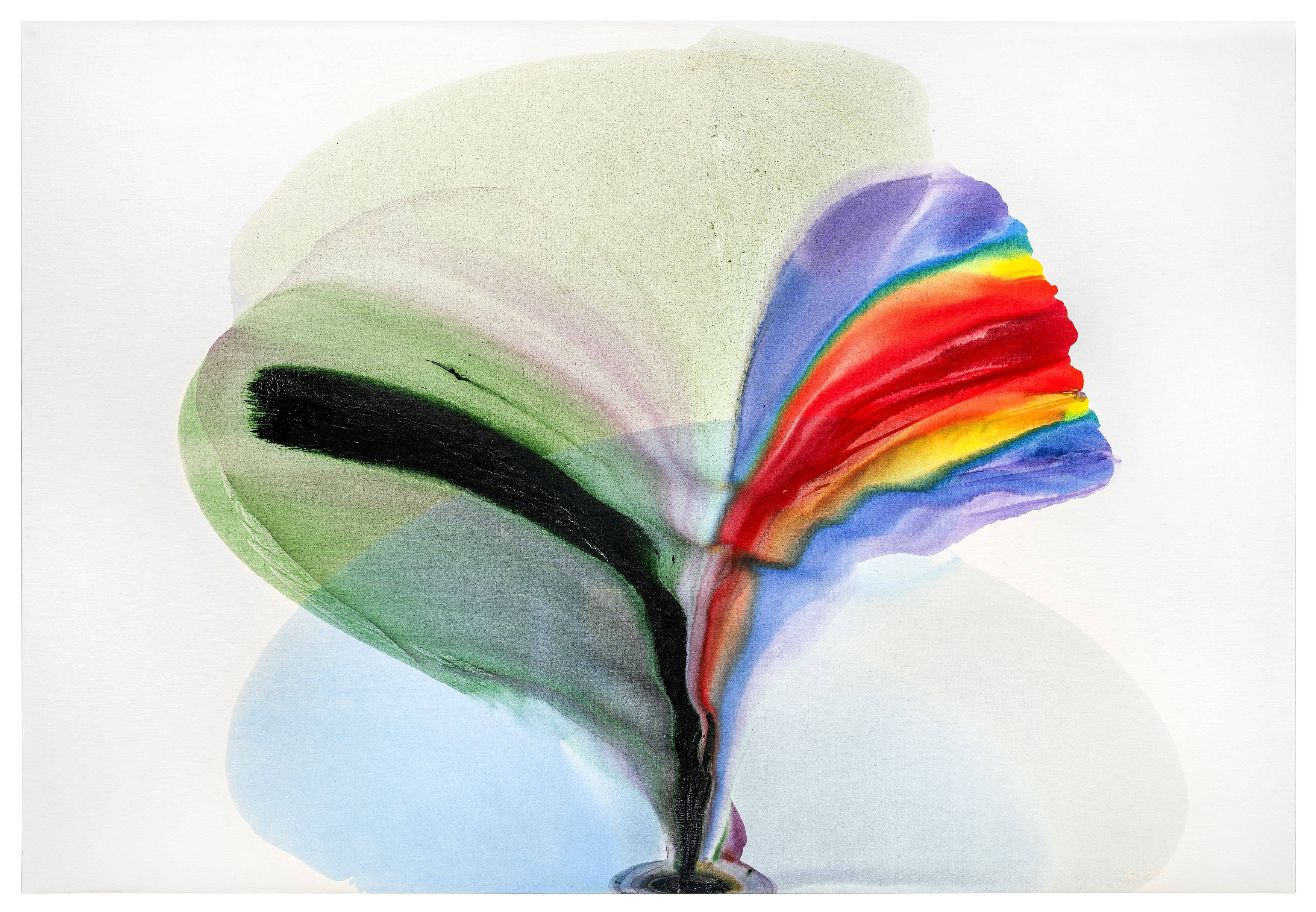 This picture shows the following artwork: Paul Jenkins. Pool of Oil. 1977.