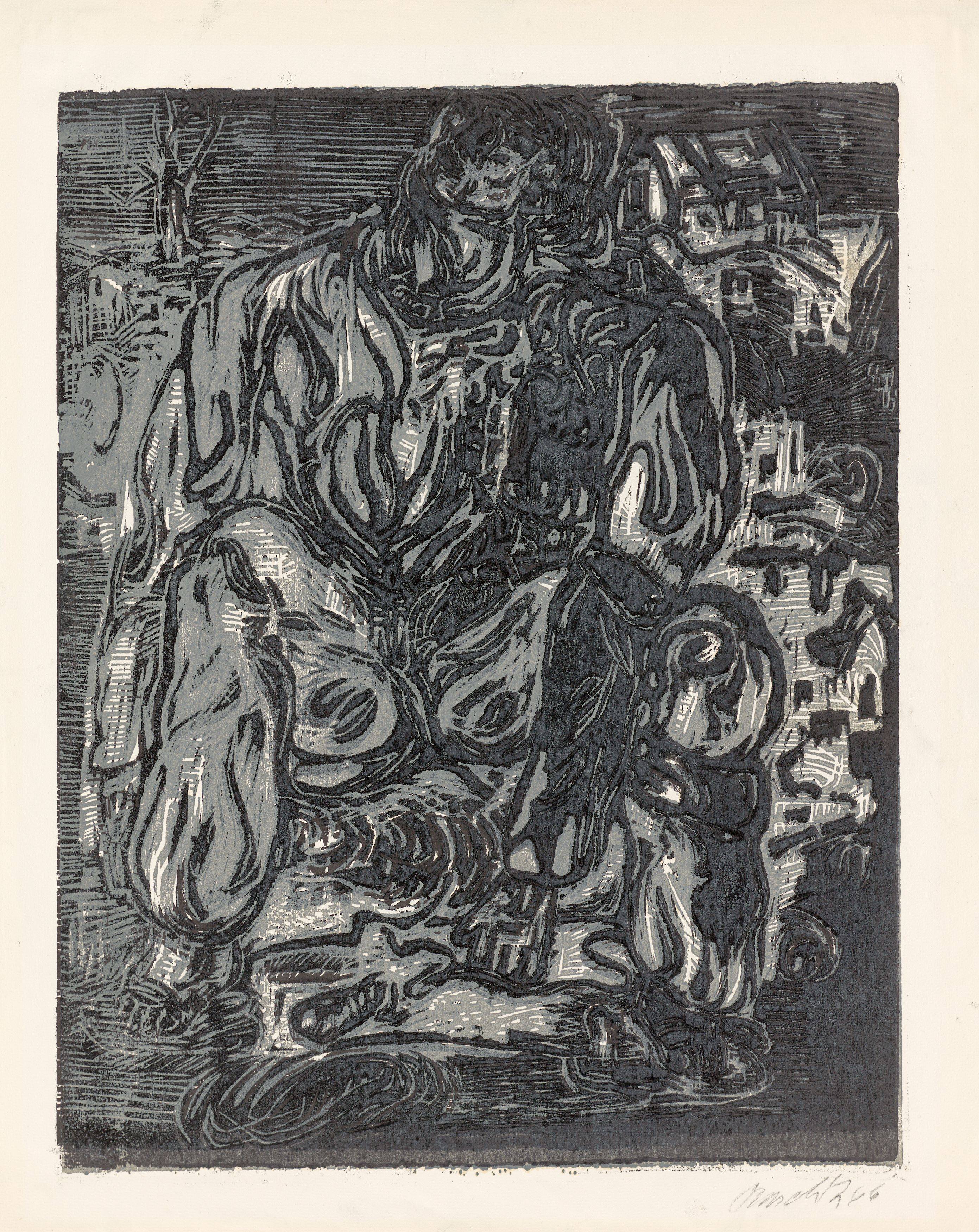 Auf diesem Bild ist das folgende Kunstwerk zu sehen: Georg Baselitz. Ohne Titel. 1966.