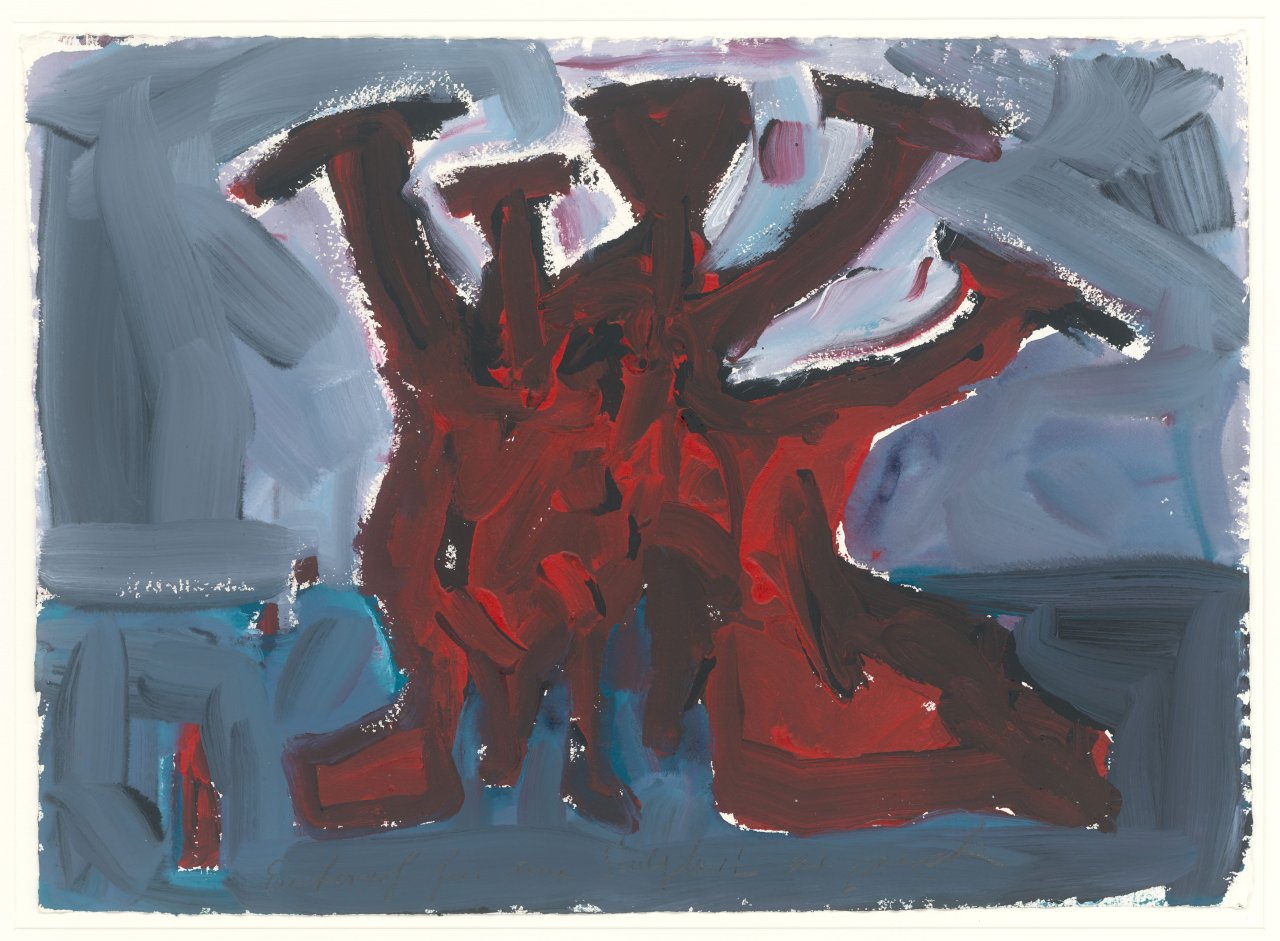 This picture shows the following artwork: A.R. Penck. ”Entwurf für eine Sculptur L”.