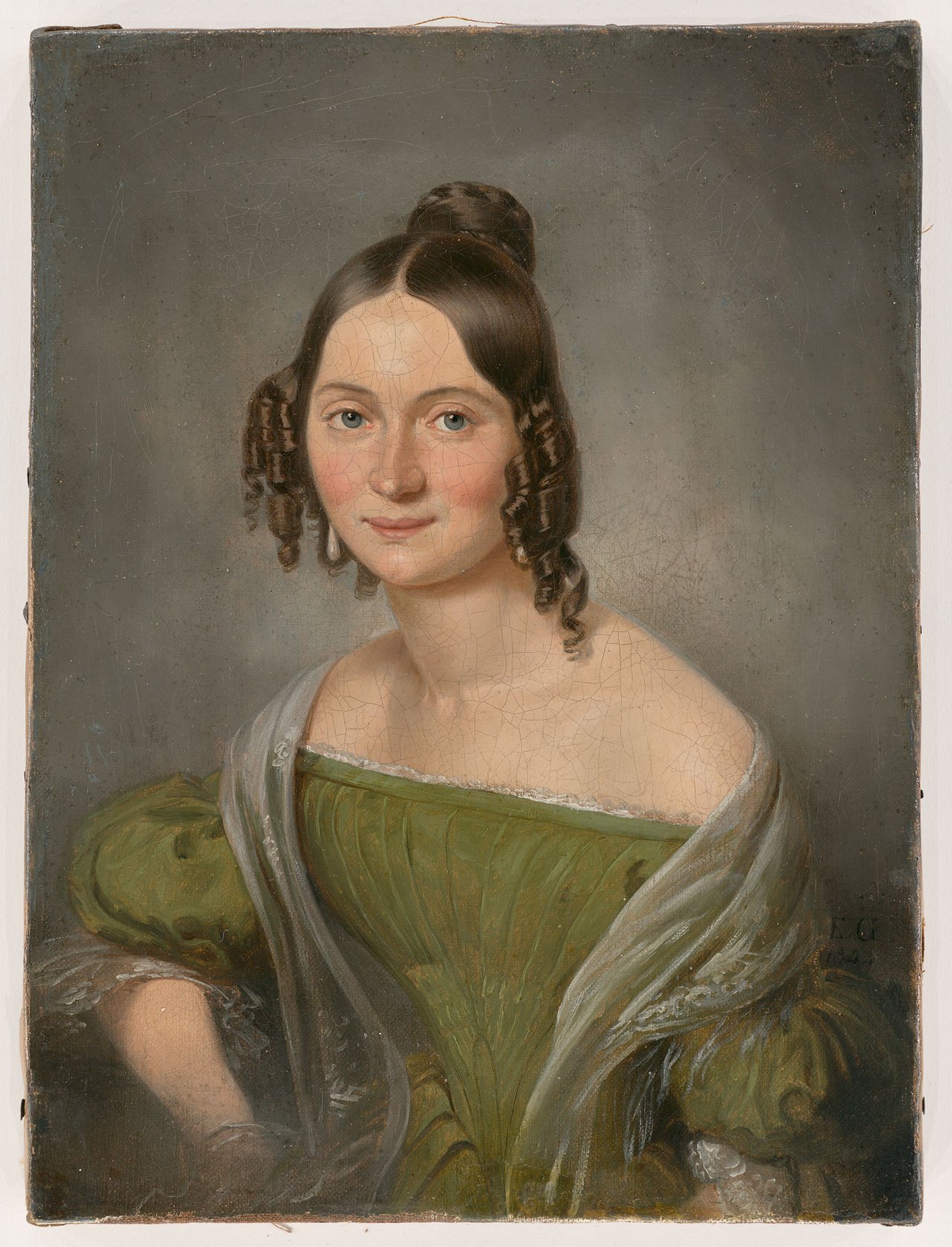 This picture shows the following artwork: Eduard Gaertner. Portrait of a young Berlin woman. 1844.