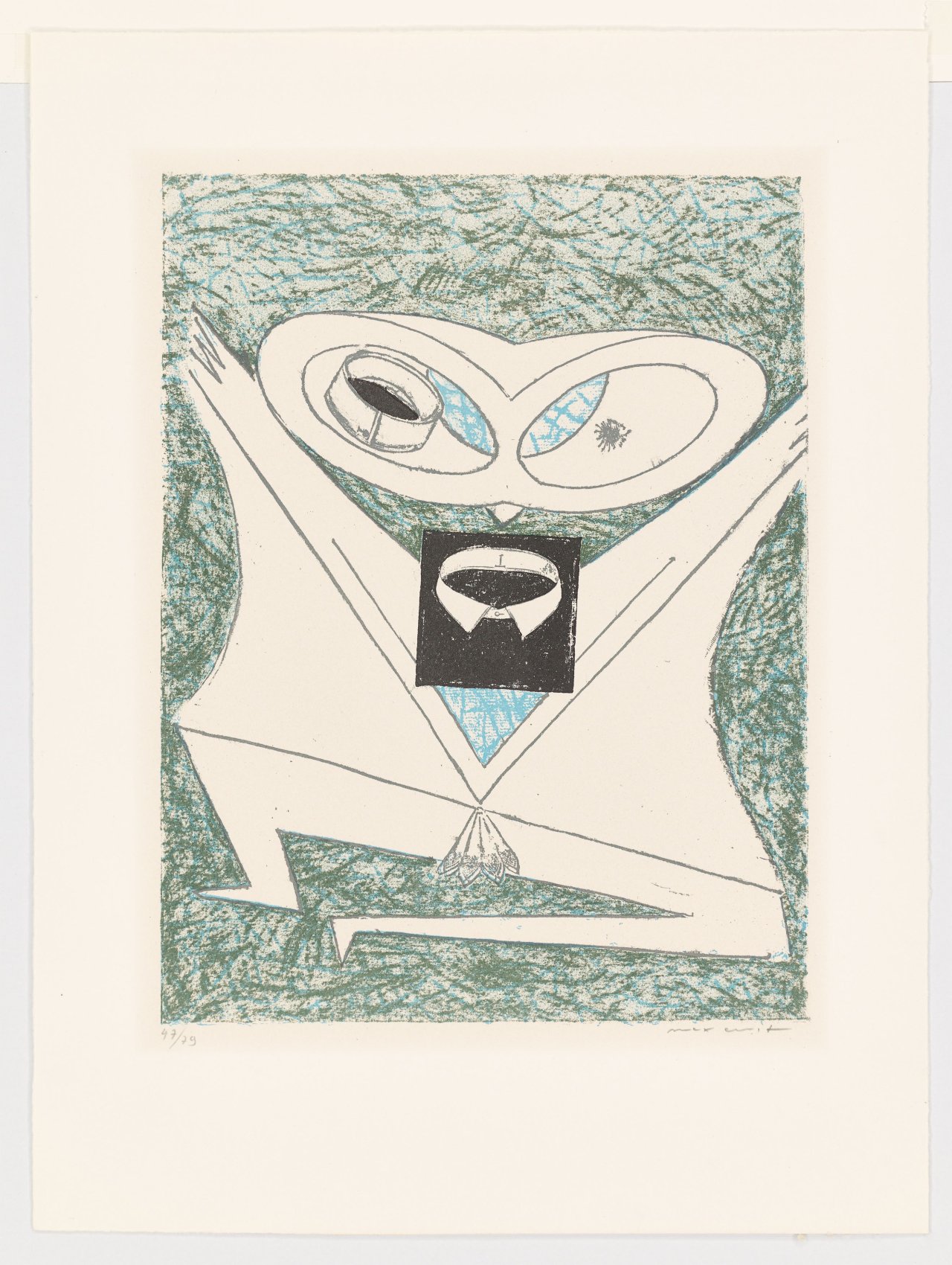 This picture shows the following artwork: Max Ernst. ”Zu: Pierre Hebey, Festin”. 1974.