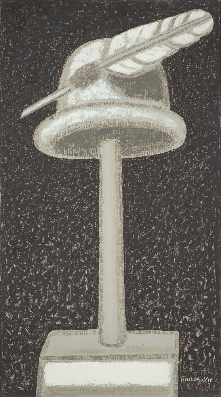 Auf diesem Bild ist das folgende Kunstwerk zu sehen: Bruno Goller. „Hut mit Feder“. 1978.