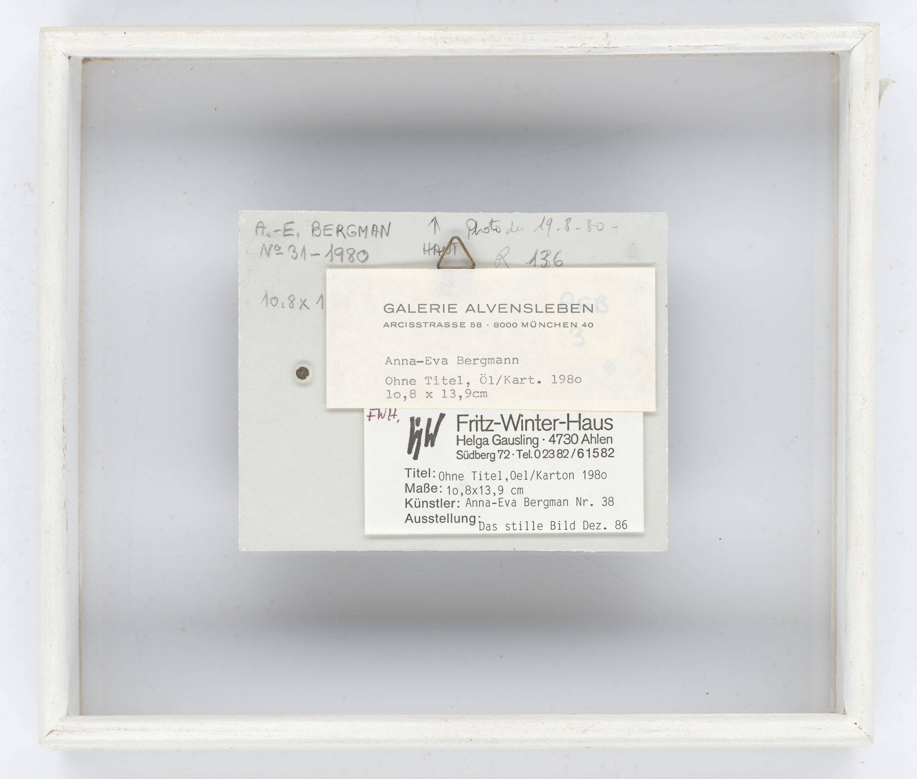 Auf diesem Bild ist das folgende Kunstwerk zu sehen: Anna-Eva Bergman. „No 2-1979 Côte argentée“ / „No 31-1980“ / „No 47-1980“. 1979 / 1980 / 1980.