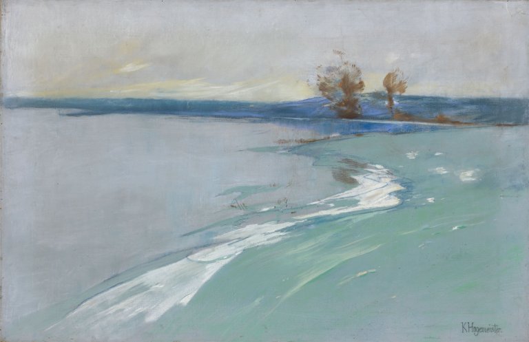 This picture shows the following artwork: Karl Hagemeister. ”Winterlandschaft”. Circa 1904.