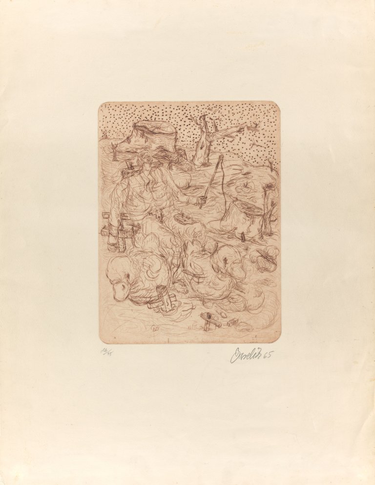 Auf diesem Bild ist das folgende Kunstwerk zu sehen: Georg Baselitz. „Hirte“. 1965/67.