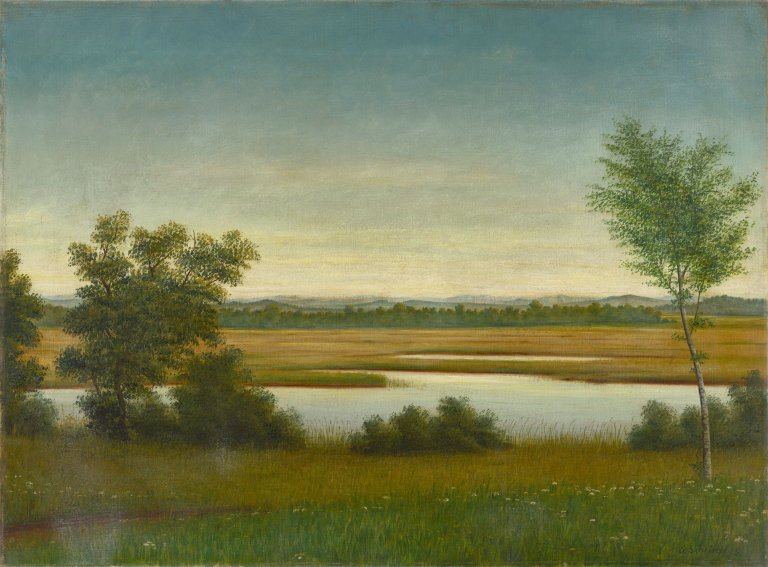 This picture shows the following artwork: Georg Schrimpf. ”Moorlandschaft”. 1926.