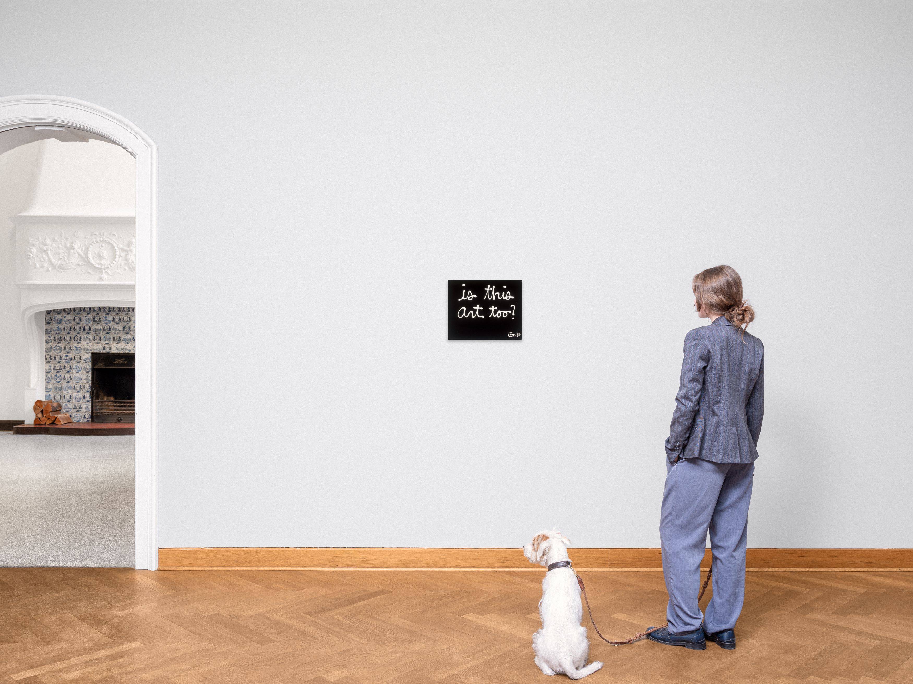 Auf diesem Bild ist das folgende Kunstwerk zu sehen: Ben Vautier. „Is this art too?“. 1987.
