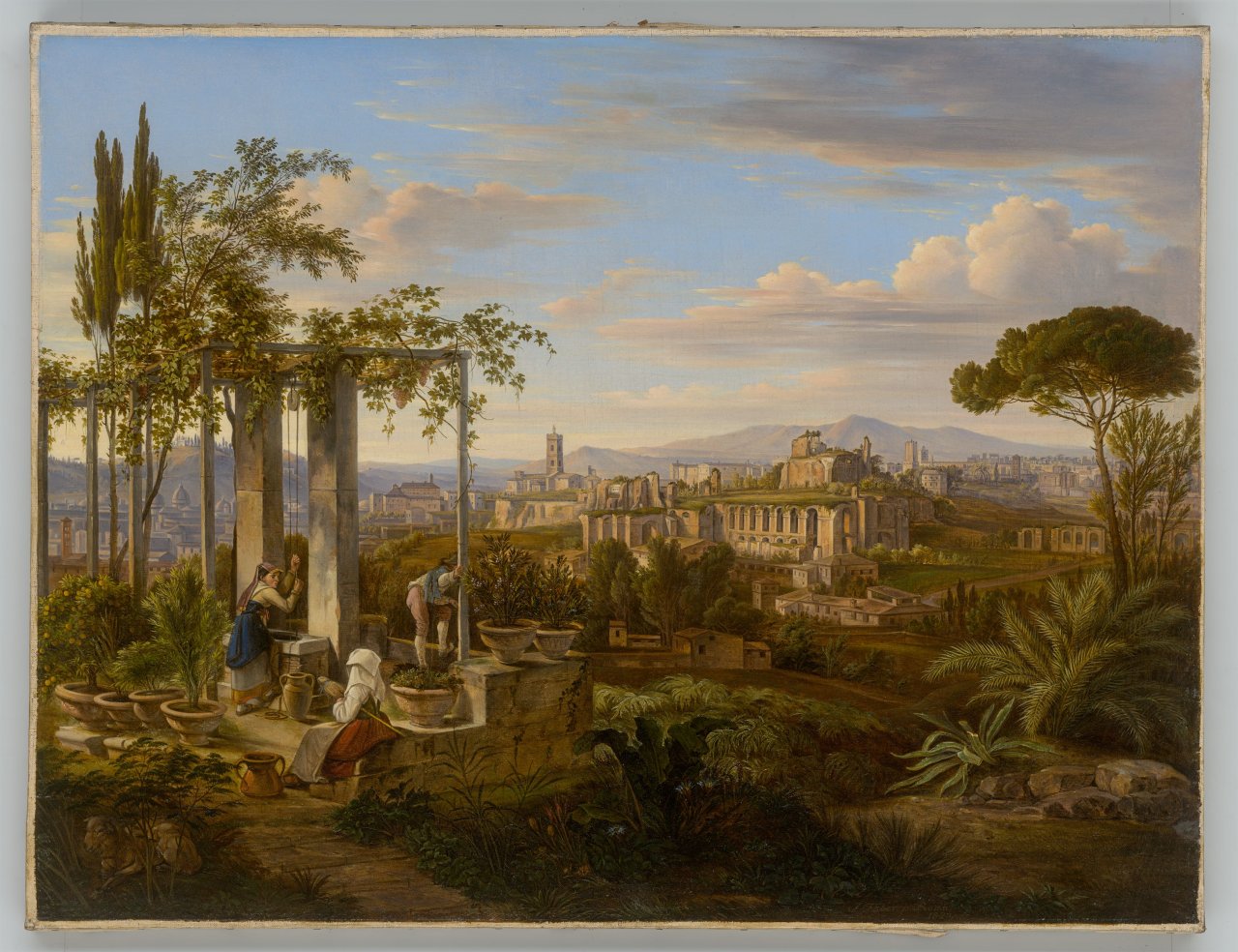 This picture shows the following artwork: Johann Joachim Faber. View of the Palatine Hill in Rome. 1823.