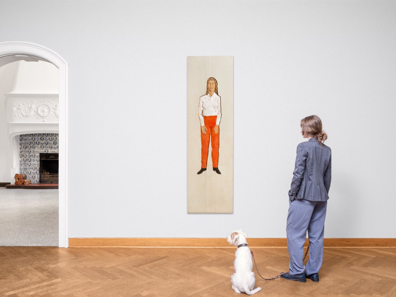 Auf diesem Bild ist das folgende Kunstwerk zu sehen: Stephan Balkenhol. Figurenrelief Frau. 1996.