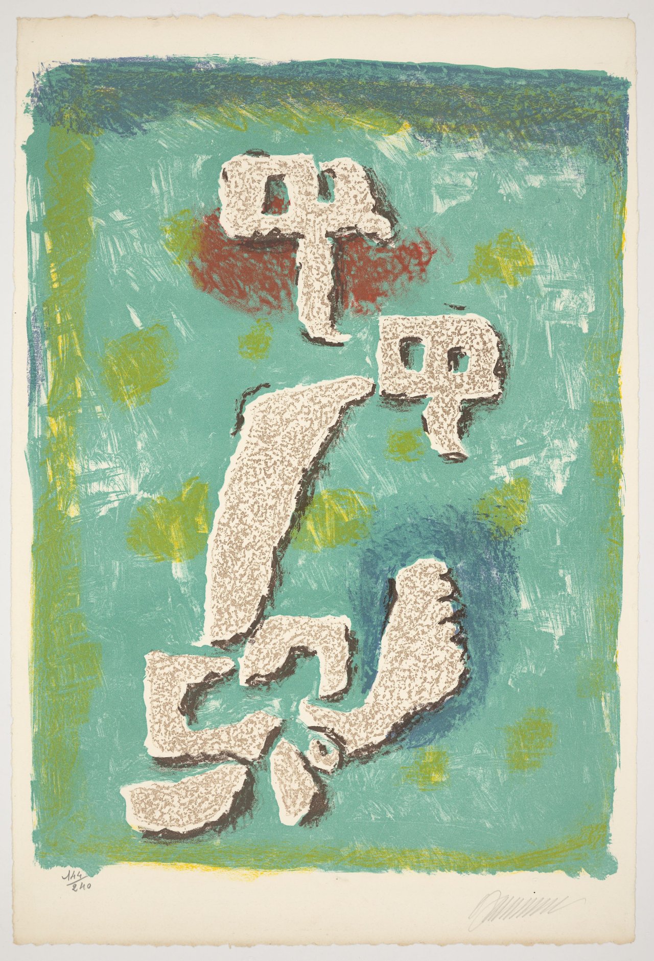 This picture shows the following artwork: Willi Baumeister. ”Lutins au Printemps (Kobolde im Frühling)”. 1953.