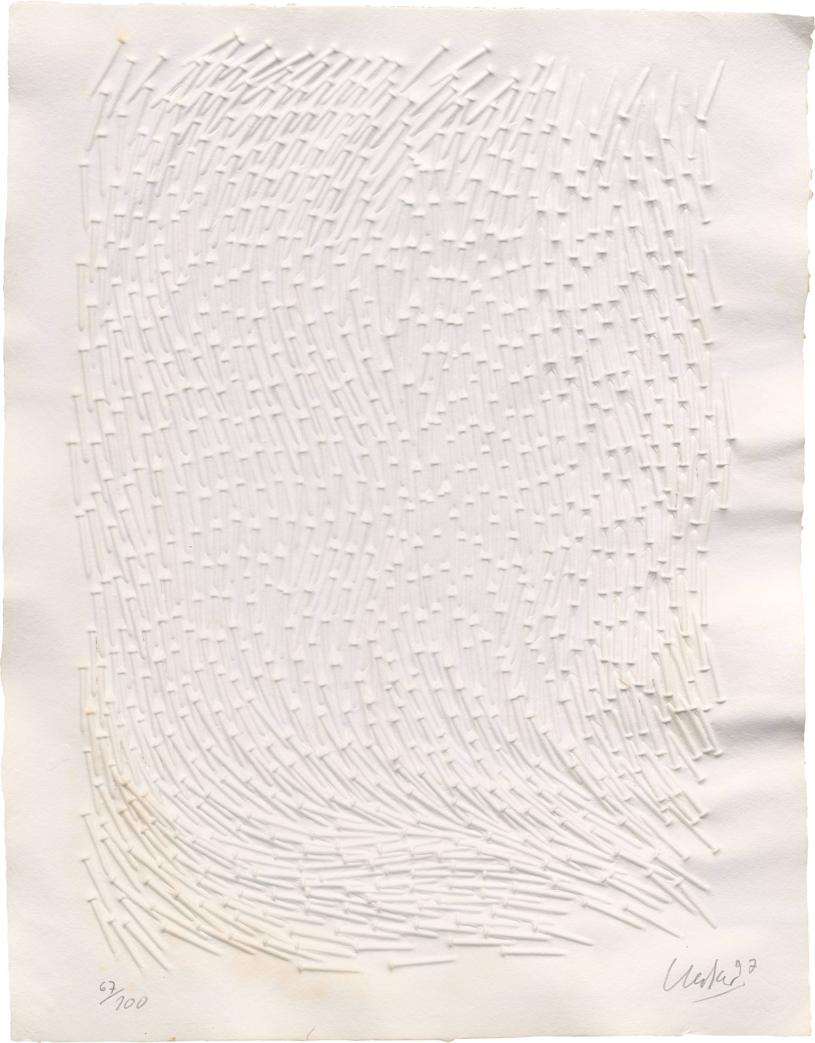 This picture shows the following artwork: Günther Uecker. Untitled (from: ”Meine Kindheit - Schmerz und Heilung”). 1997.