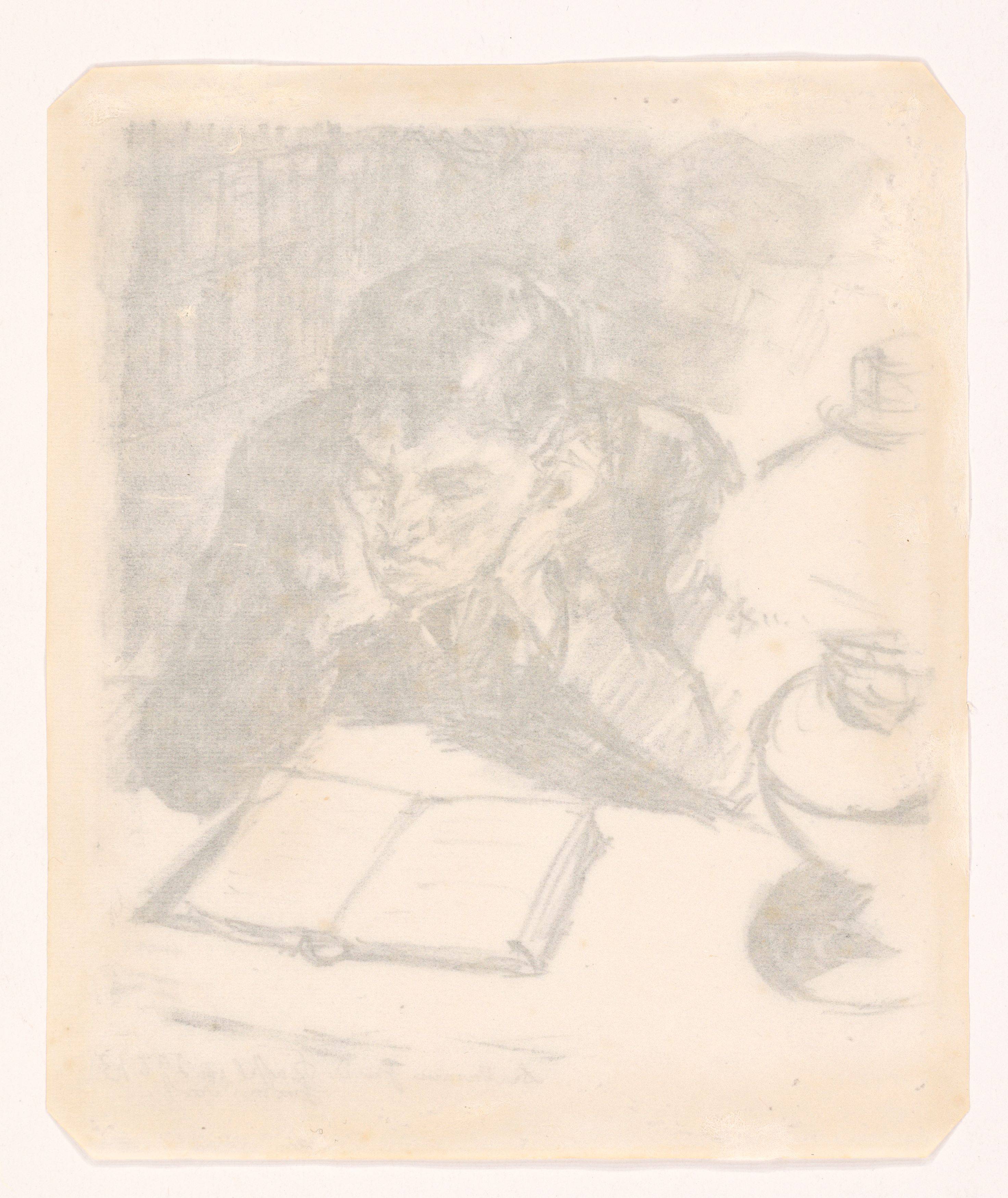 This picture shows the following artwork: Max Beckmann. ”Lesender Mann II (Selbstbildnis)”. 1912.