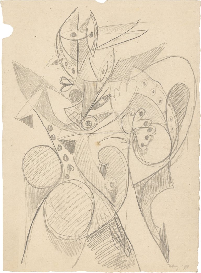 Auf diesem Bild ist das folgende Kunstwerk zu sehen: Ernst Wilhelm Nay. „Hirte“. 1948.