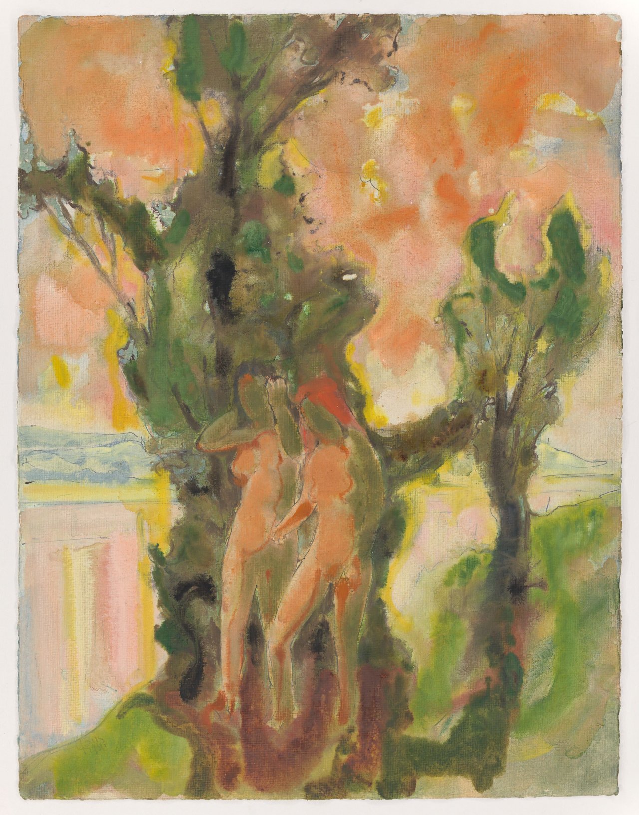 This picture shows the following artwork: Max Kaus. ”Frauen am abendlichen Ufer”. 1936.