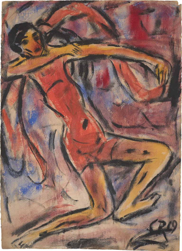 This picture shows the following artwork: Christian Rohlfs. ”Tänzerin”. 1919.
