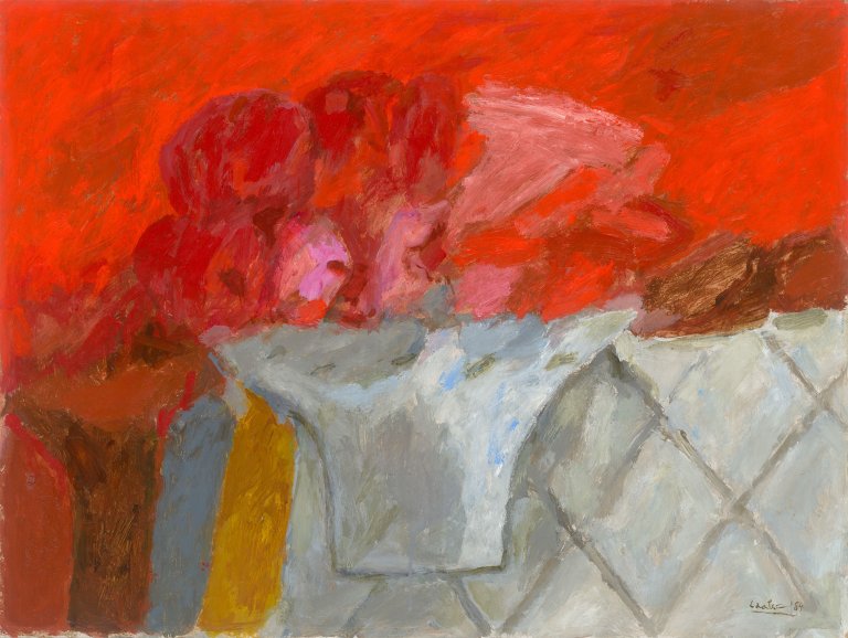 Auf diesem Bild ist das folgende Kunstwerk zu sehen: „Rotes Stilleben“. 1984.