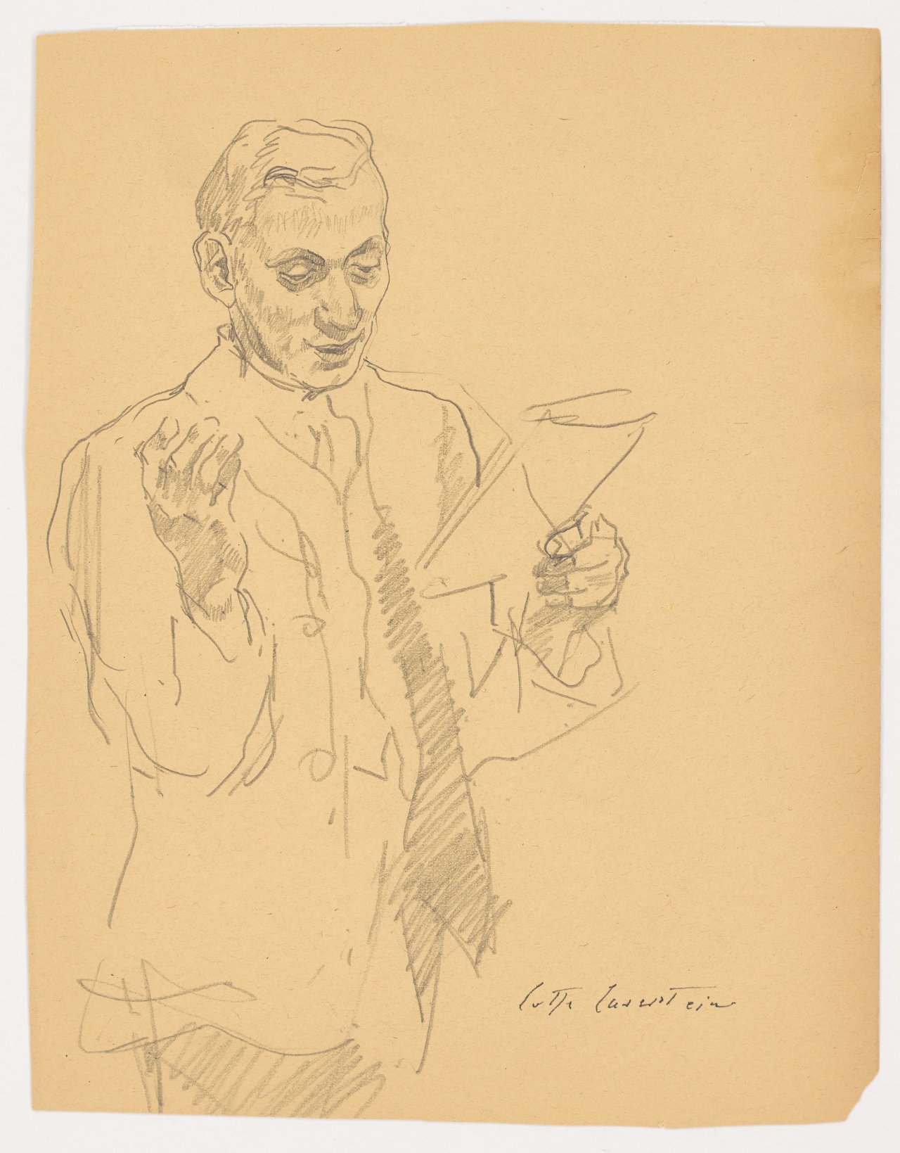 This picture shows the following artwork: Lotte Laserstein. Man reciting. Presumably 1930s/1940s.