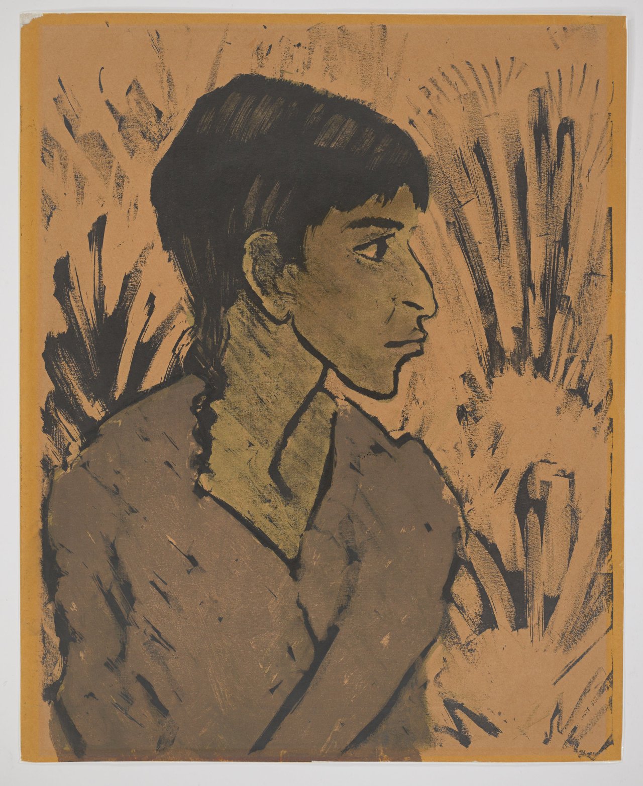 This picture shows the following artwork: Otto Mueller. ”Zigeunerin im Profil”. 1926/27.