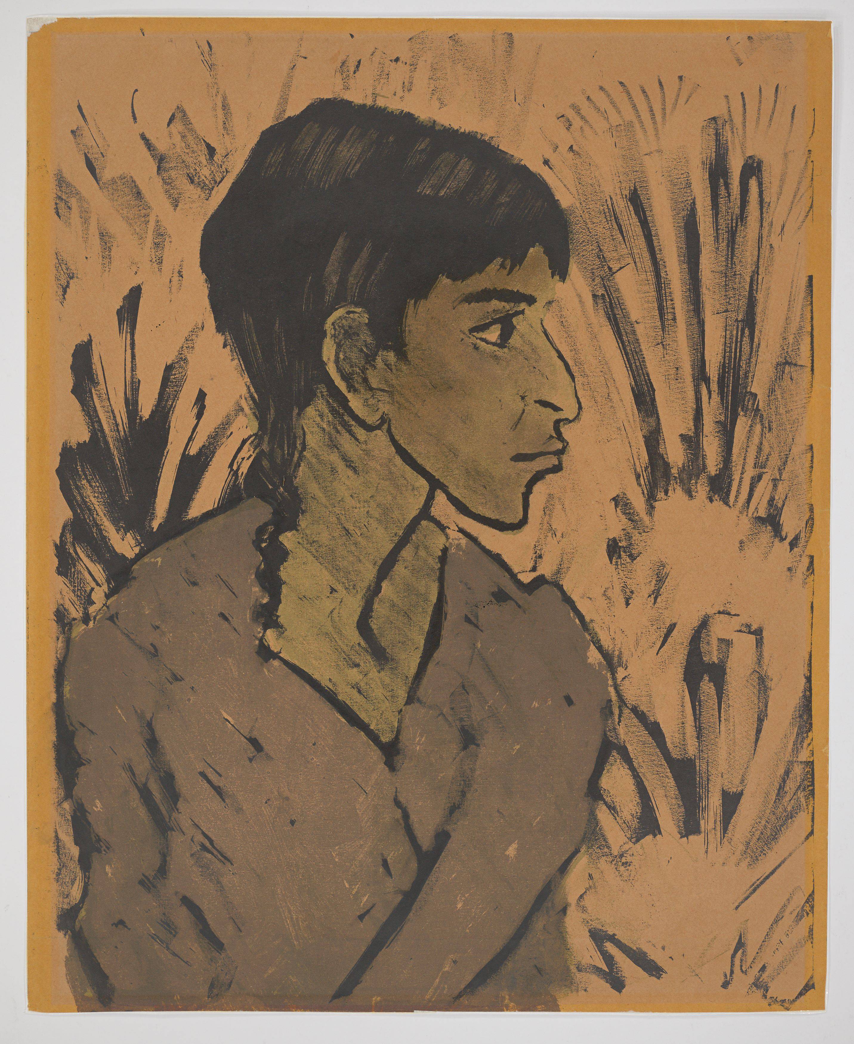 This picture shows the following artwork: Otto Mueller. ”Zigeunerin im Profil”. 1926/27.