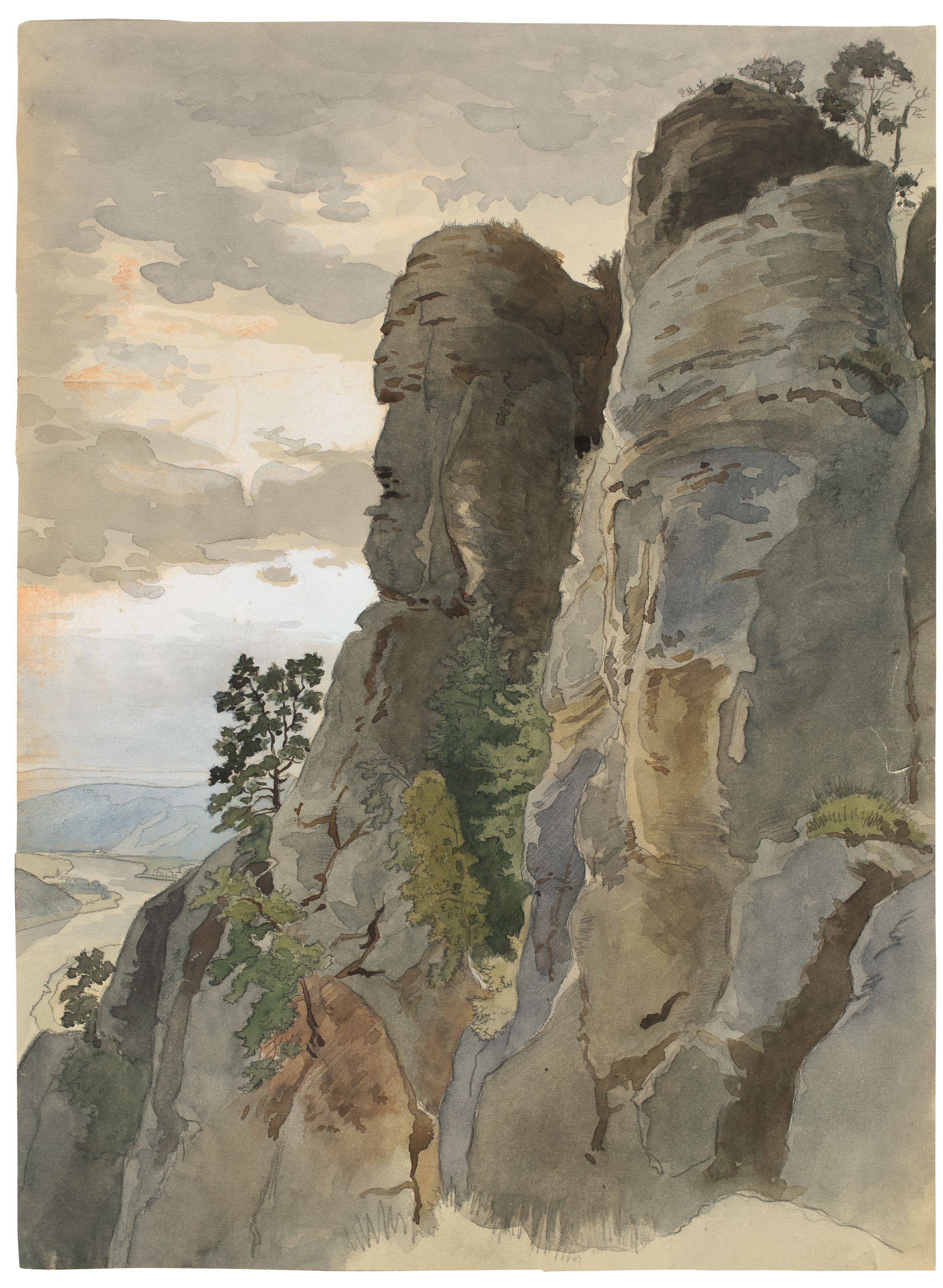 This picture shows the following artwork: Viktor Paul Mohn. Elbe Sandstone Mountains.