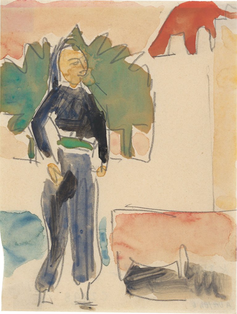 This picture shows the following artwork: Ernst Ludwig Kirchner. Woman in the garden. Circa 1908.