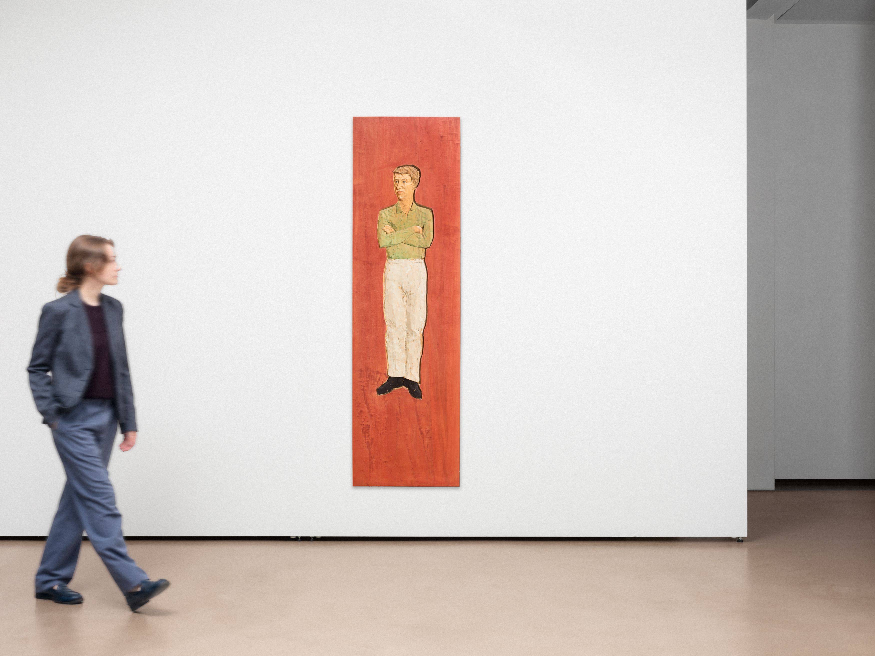 Auf diesem Bild ist das folgende Kunstwerk zu sehen: Stephan Balkenhol. Figurenrelief Mann. 1996.