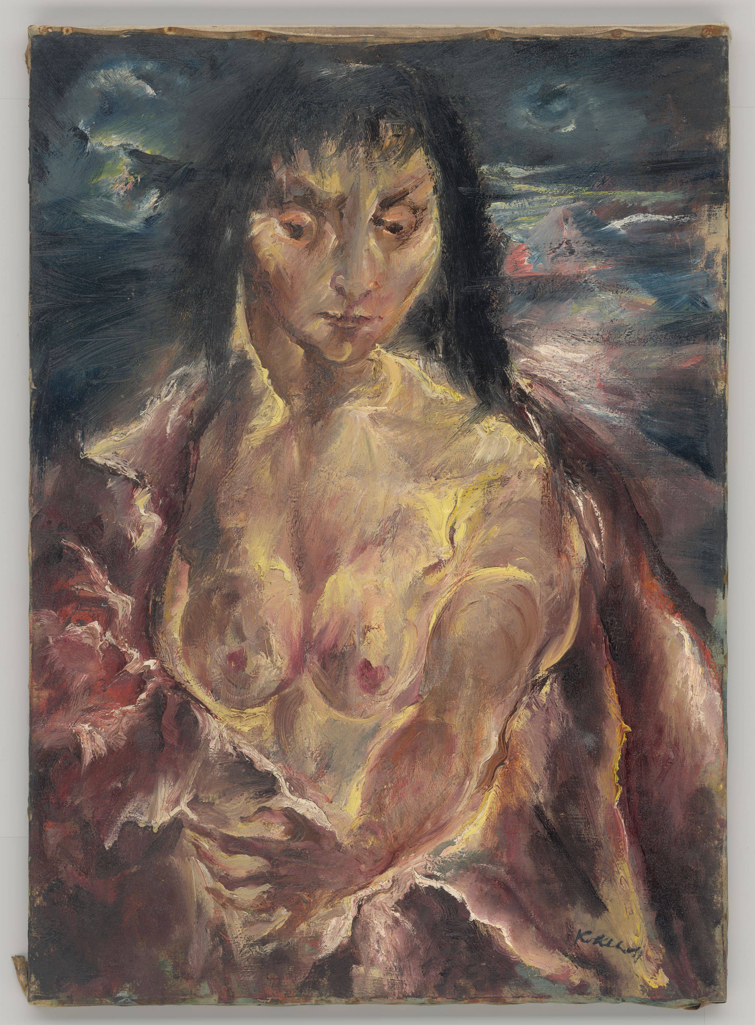 This picture shows the following artwork: Wilhelm Kohlhoff. ”Frauenhalbakt (Kathrin)”. Circa 1920.