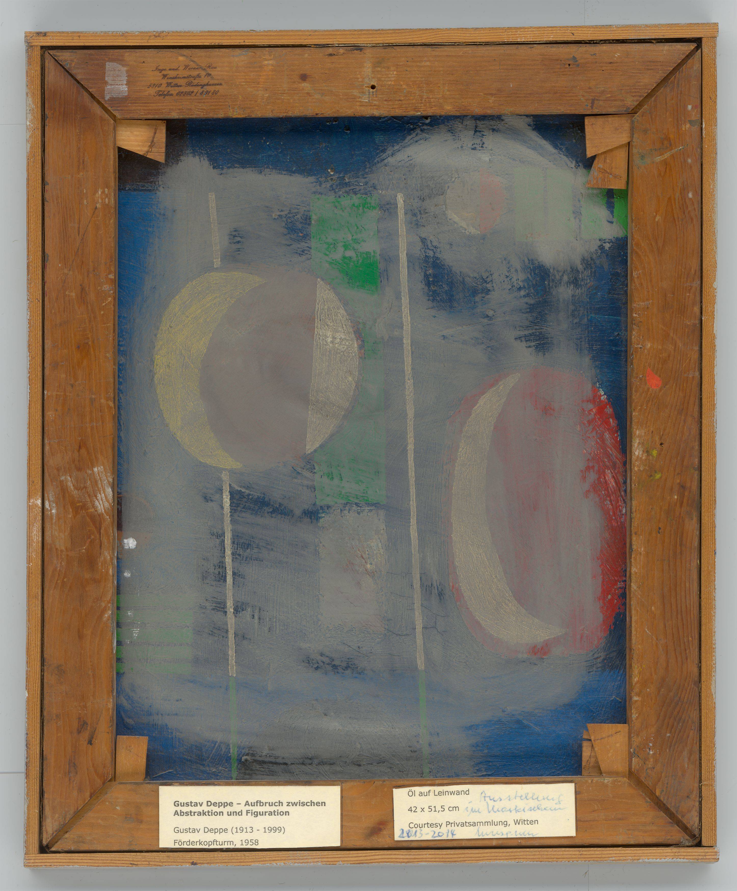 This picture shows the following artwork: Gustav Deppe. Förderkopfturm. 1958.