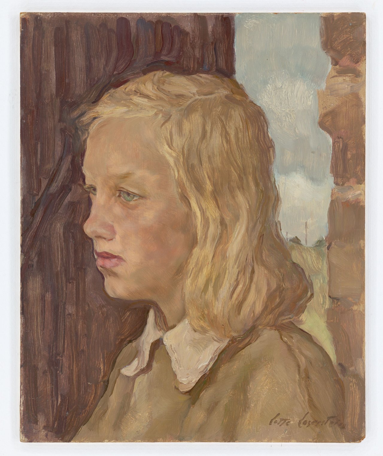 This picture shows the following artwork: Lotte Laserstein. ”Blondes Mädchen, im Profil”.